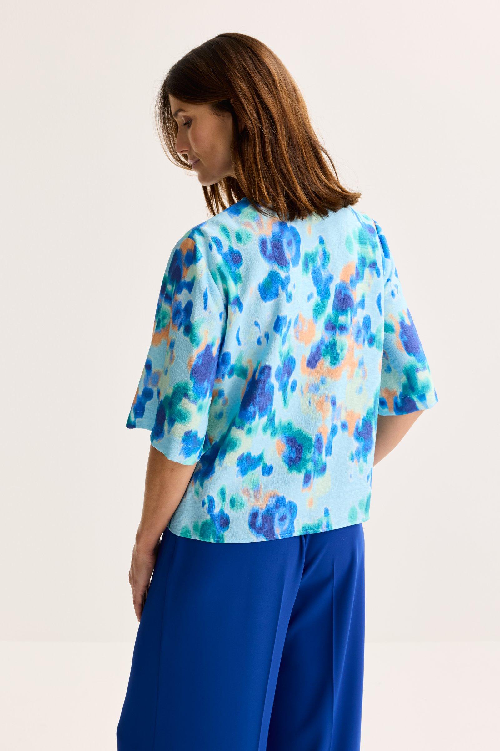 Hemden - Wijde blouse met aquarelprint