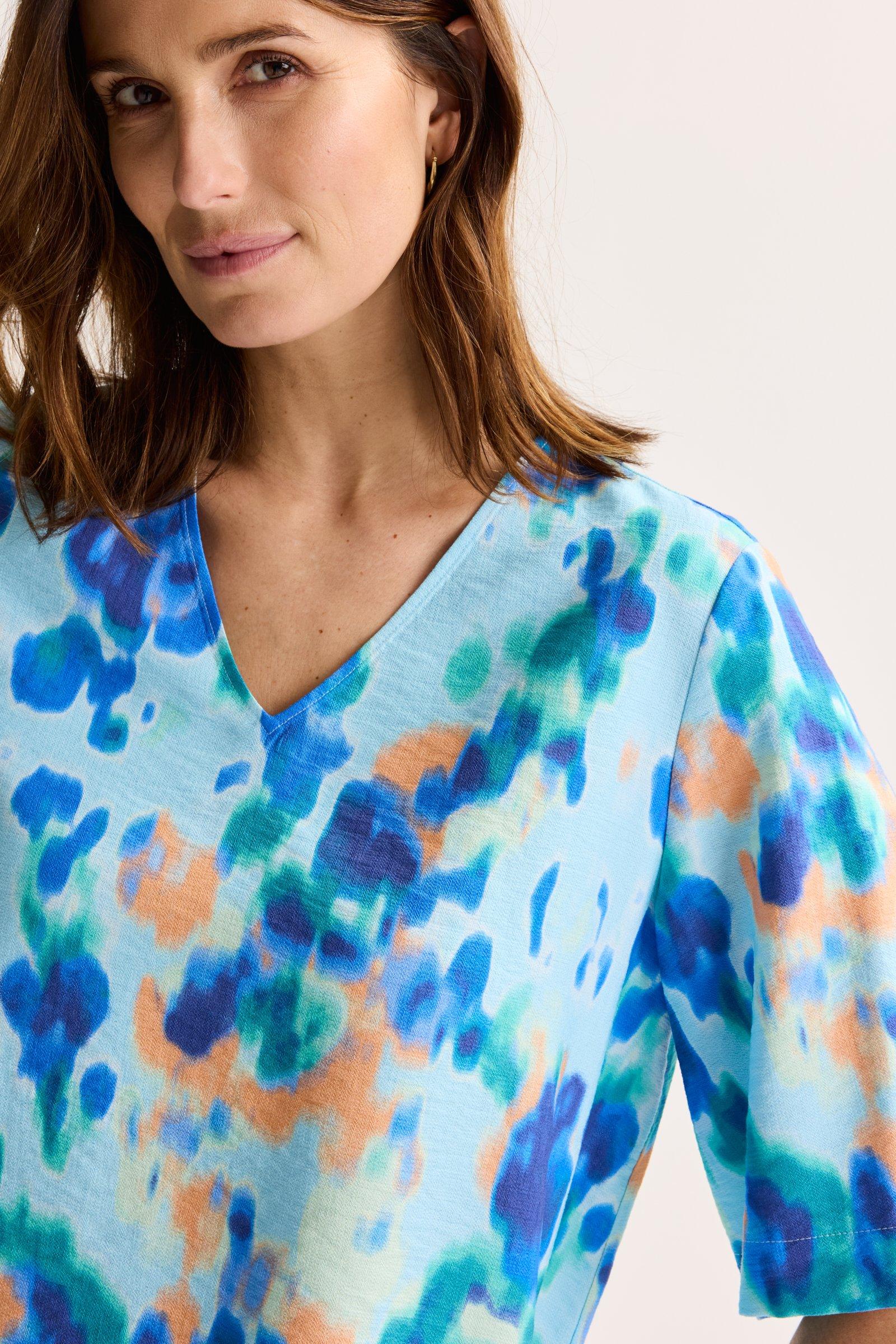 Hemden - Wijde blouse met aquarelprint