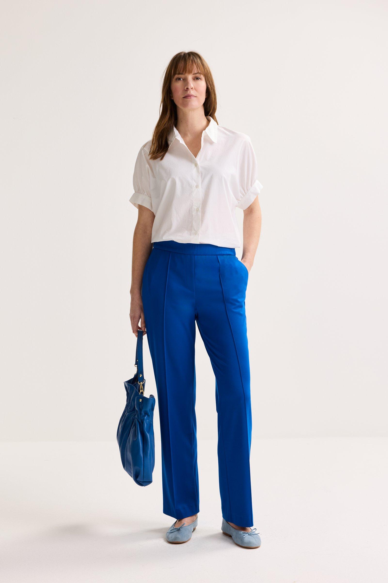 Easy care broek in Milano-jersey - may