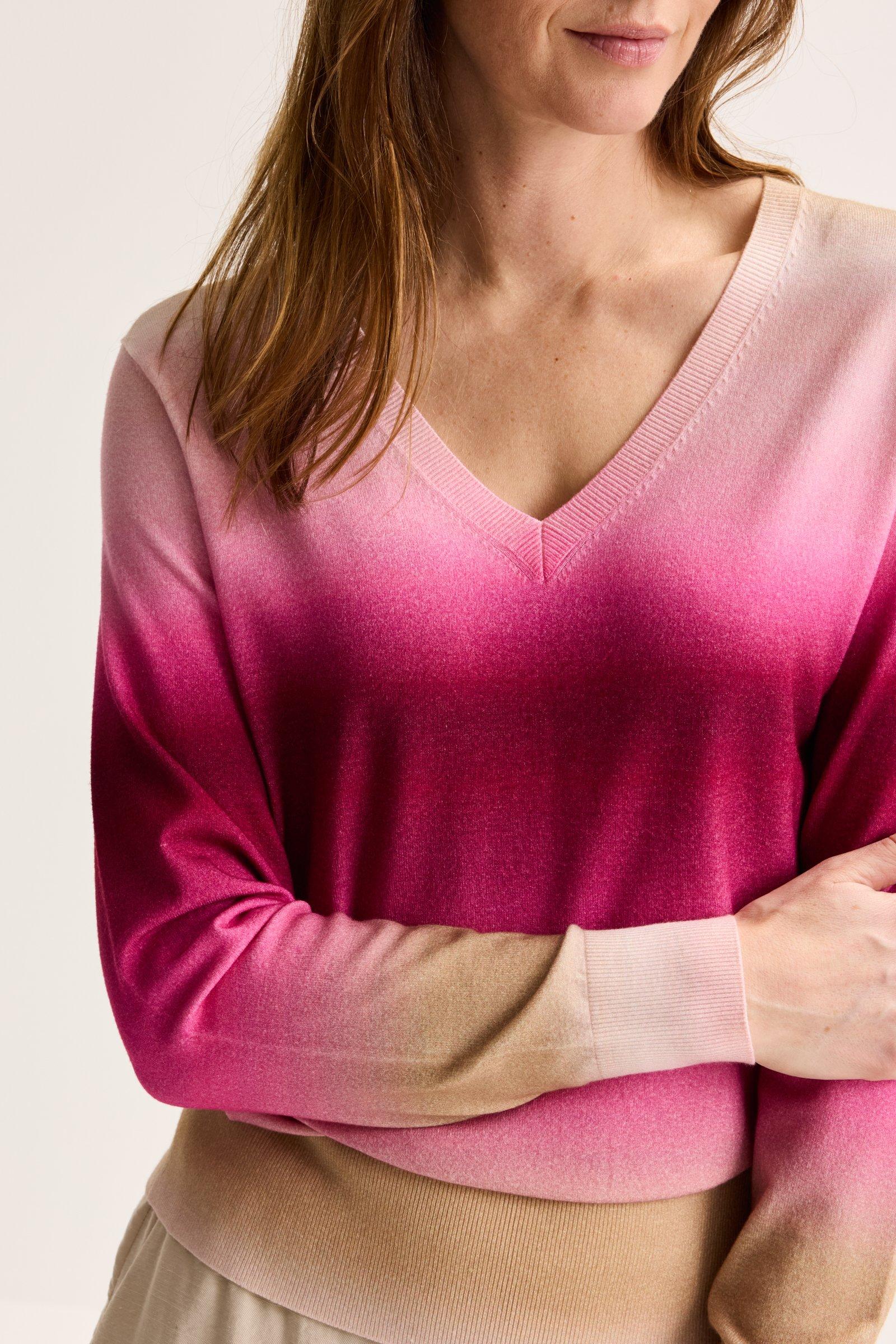Pulls - Pull col en V à motif dégradé