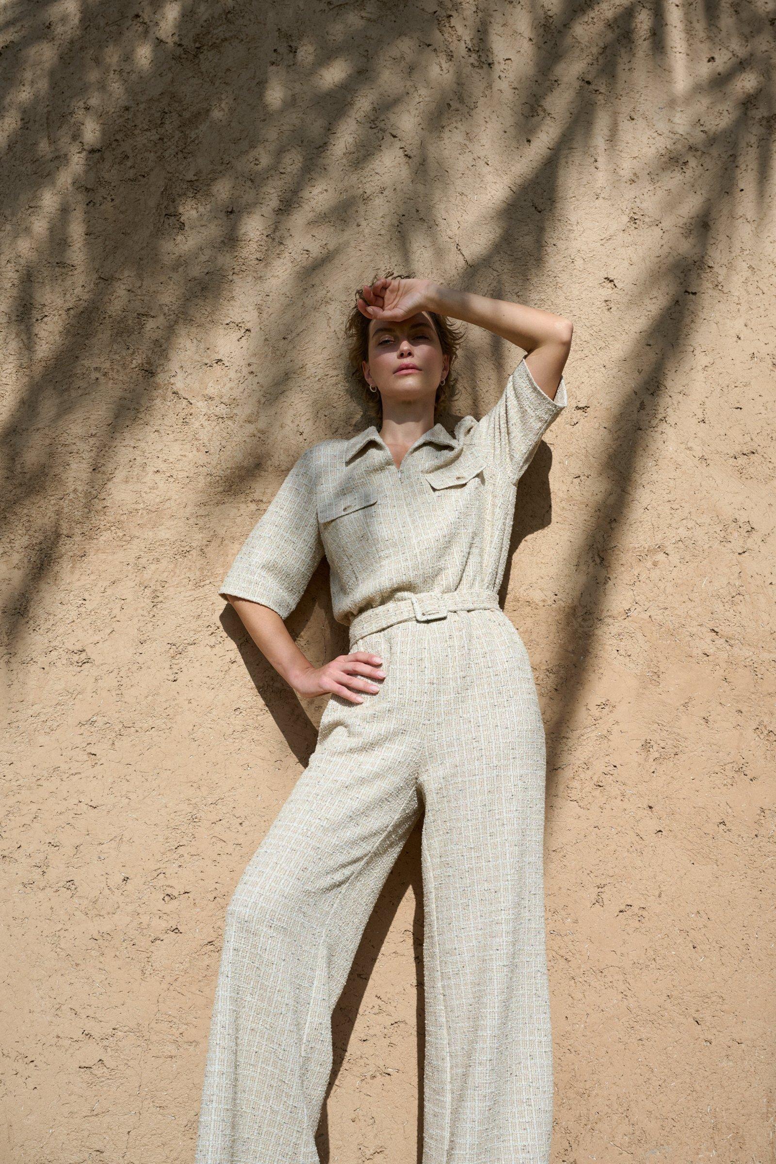 Jumpsuit en tweed extensible - null - may