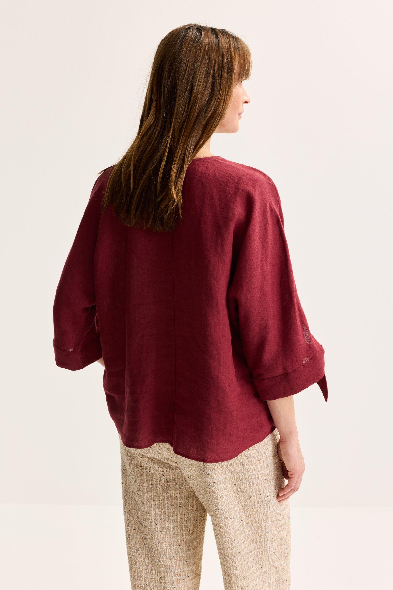Chemises - Blouse en pur lin col en V