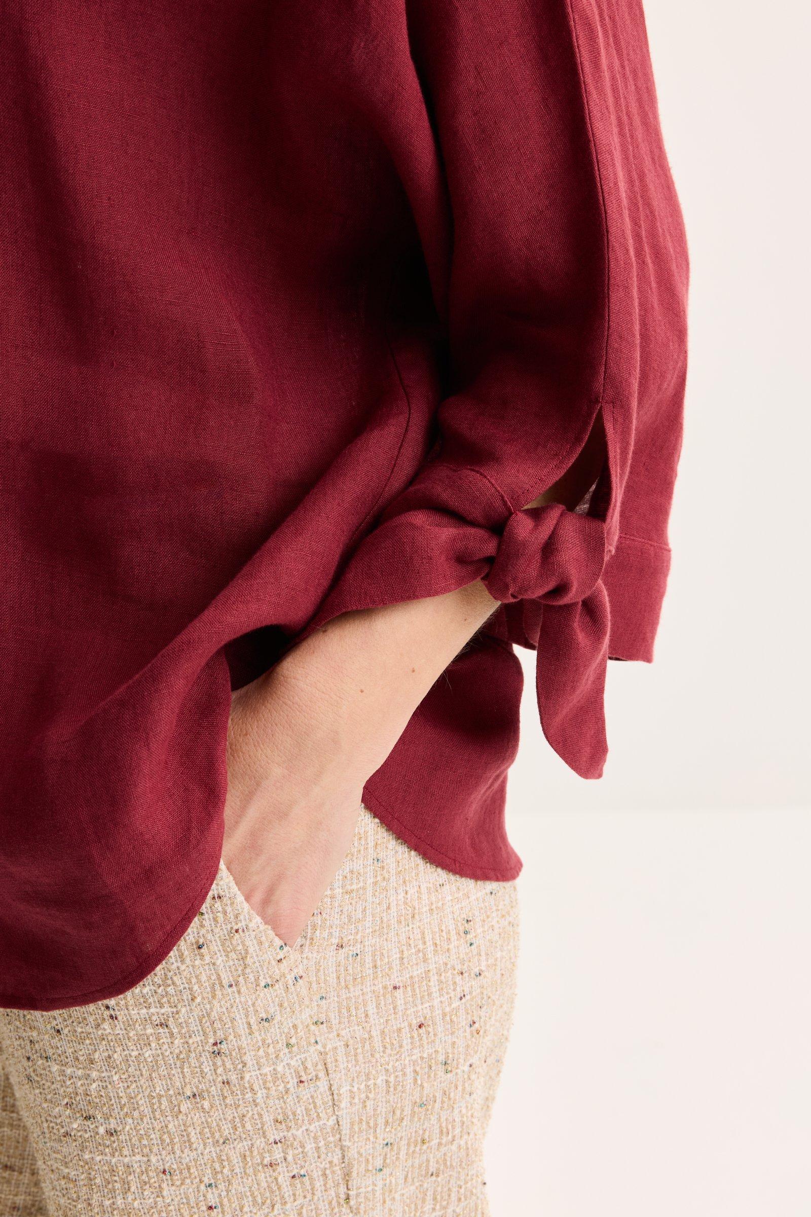 Chemises - Blouse en pur lin col en V