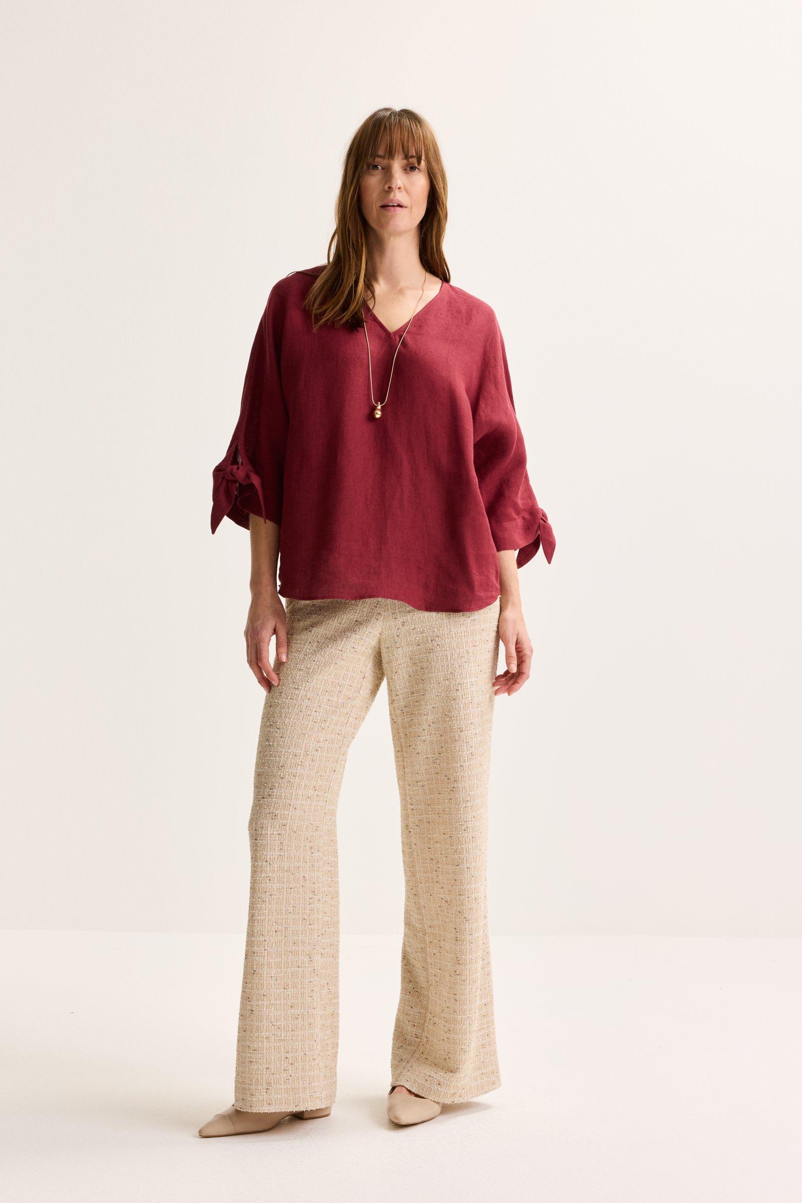 Chemises - Blouse en pur lin col en V