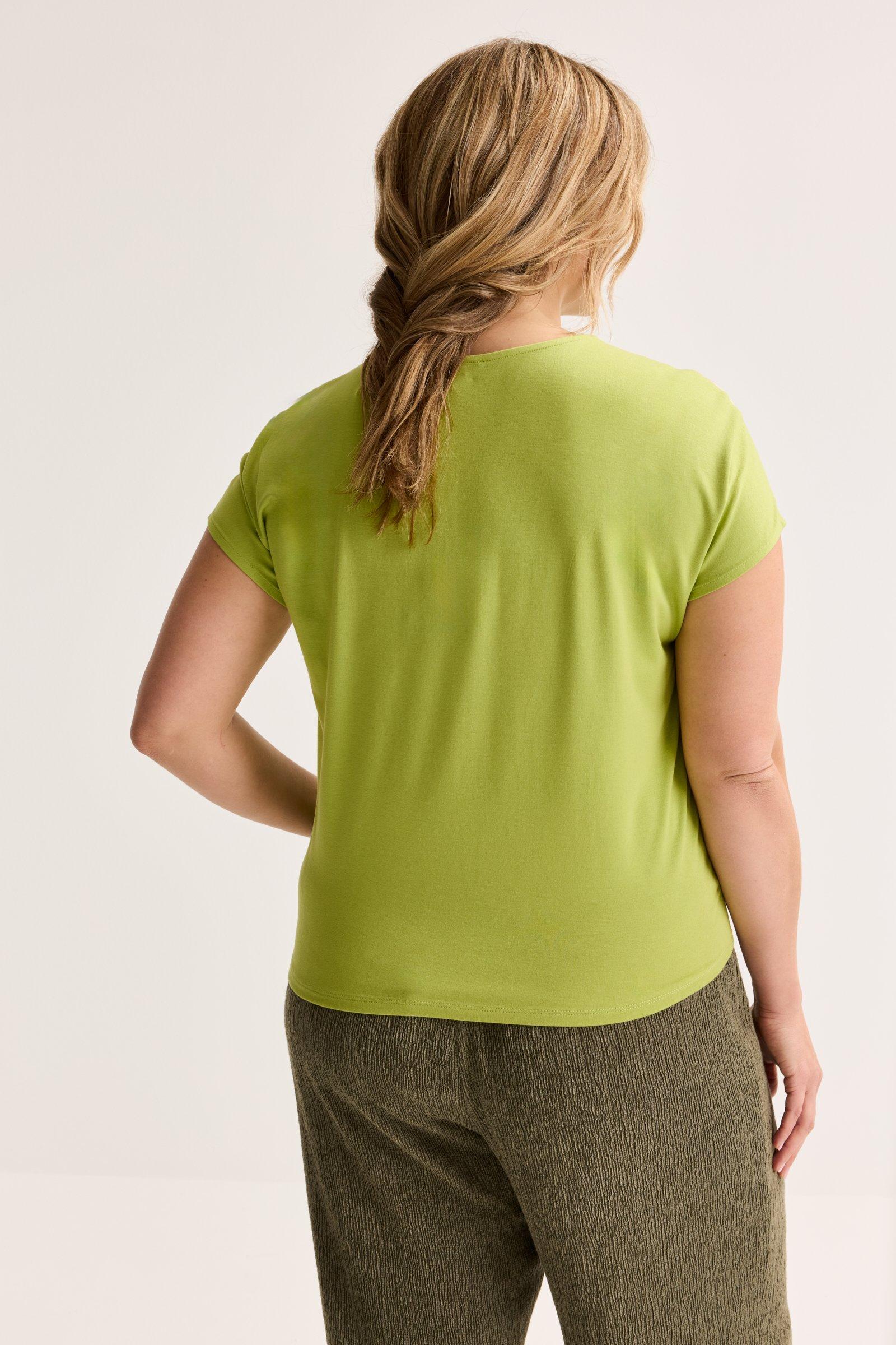 Sweatvest - T-shirtblouse met satijnen front