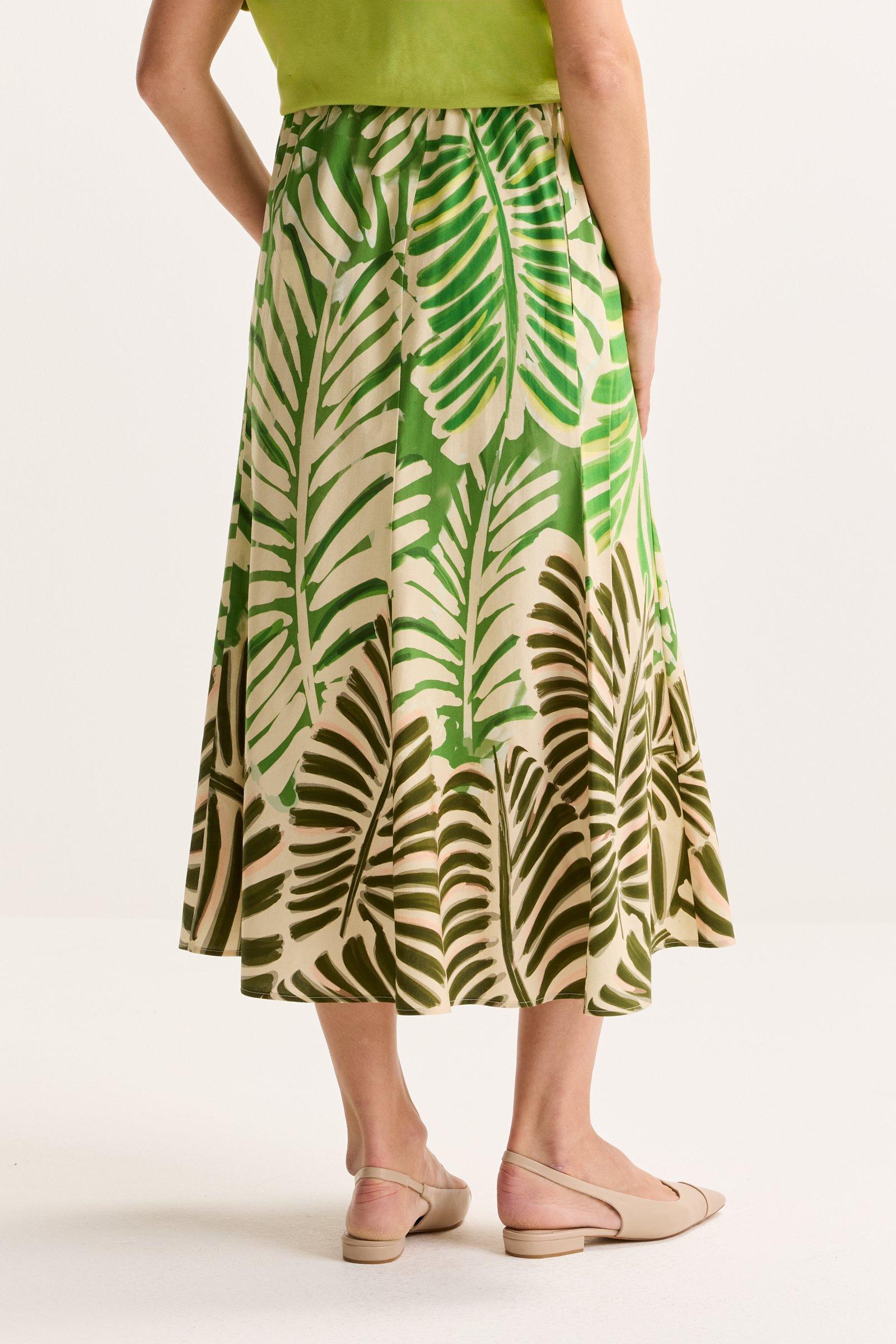 Rokken - A-lijn midirok met palmprint