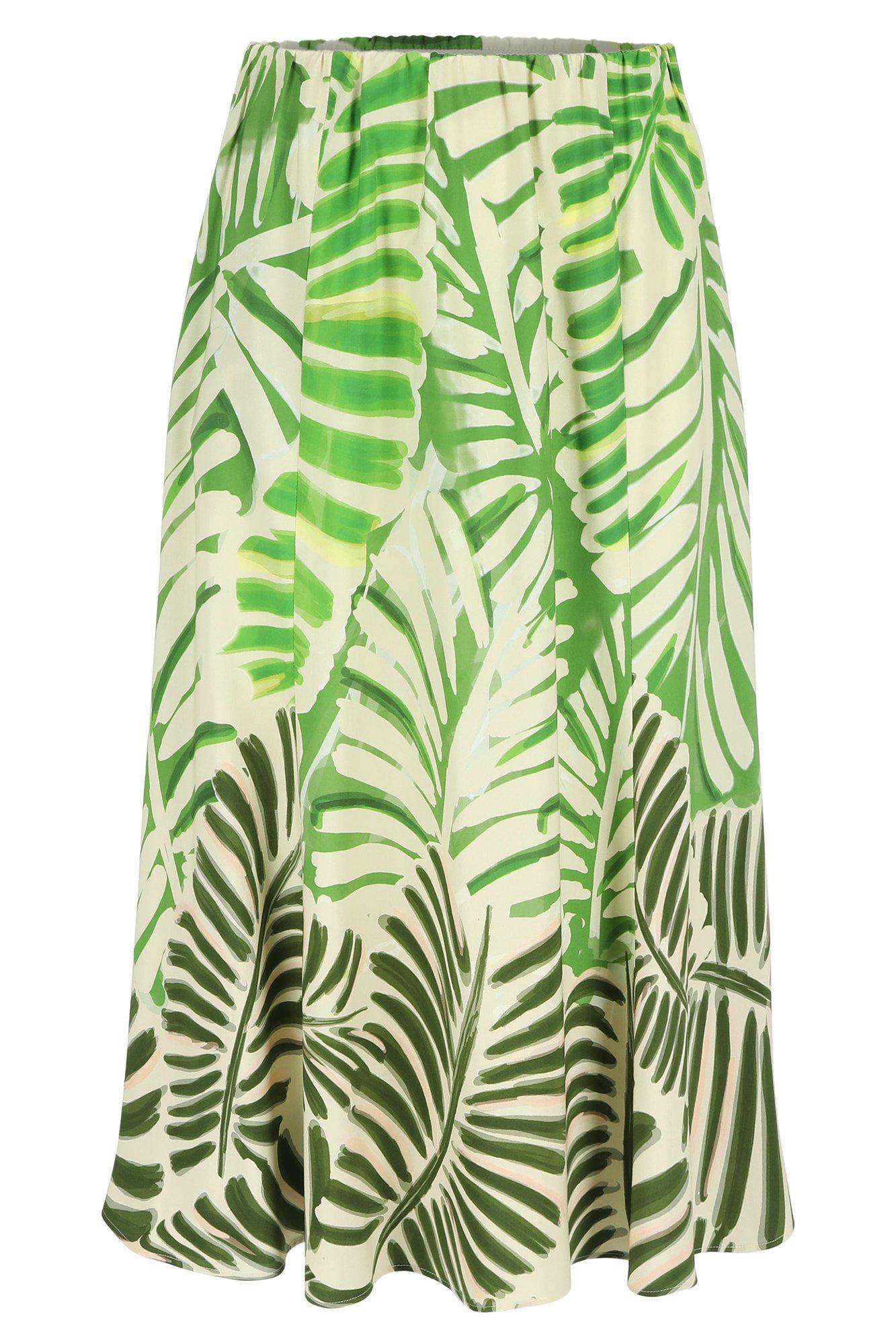Rokken - A-lijn midirok met palmprint