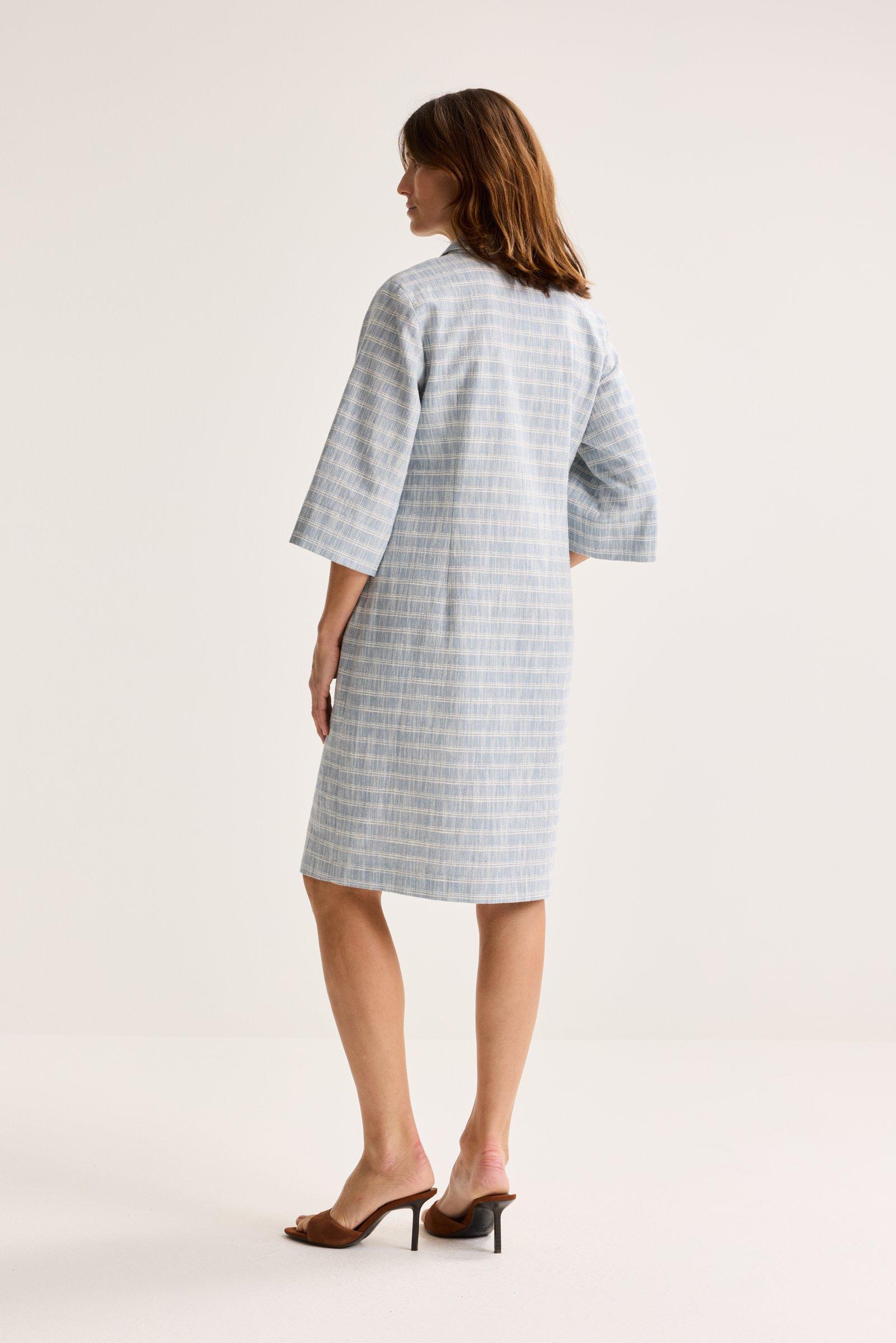 Robes - Robe polo droite en mélange coton
