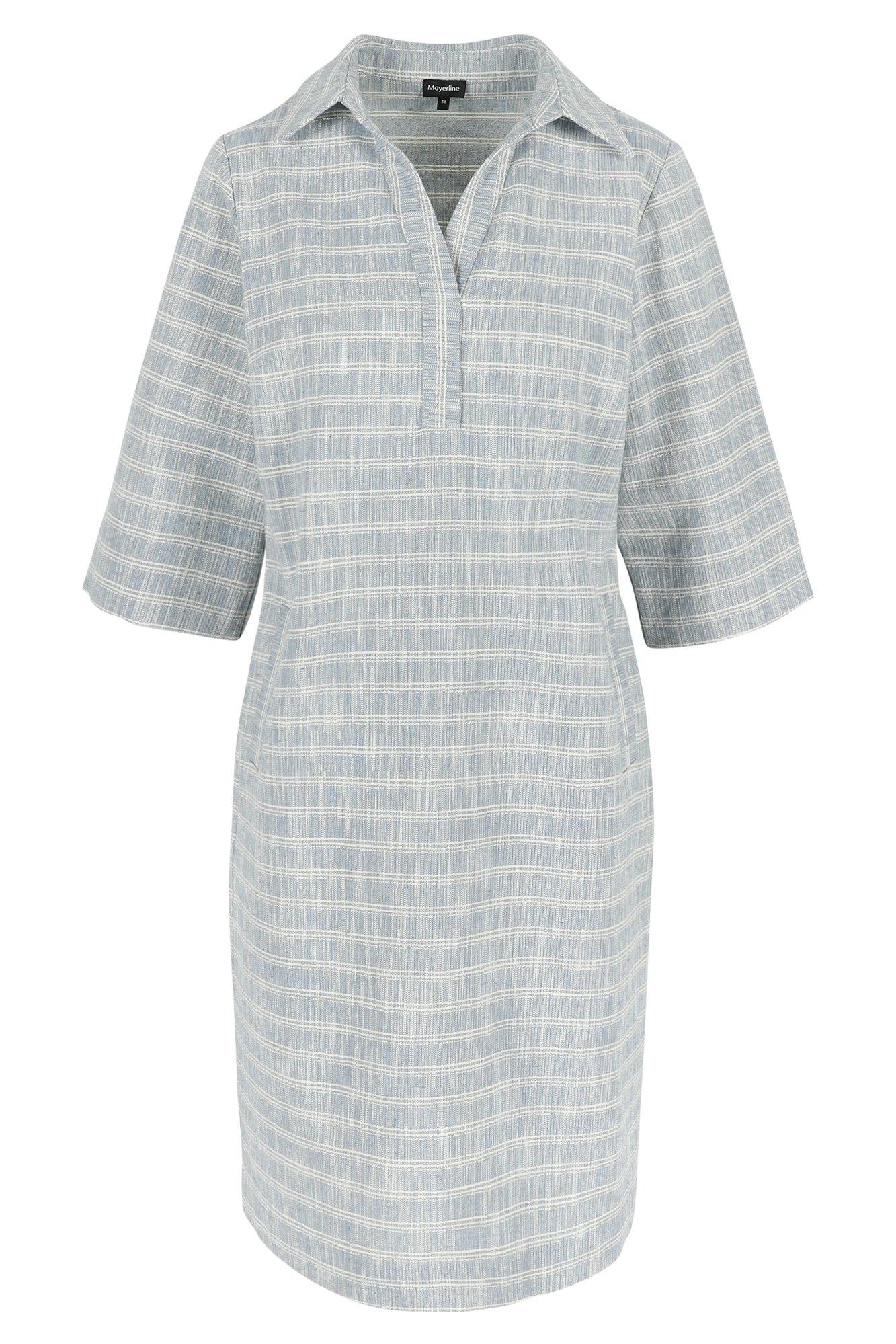 Robes - Robe polo droite en mélange coton