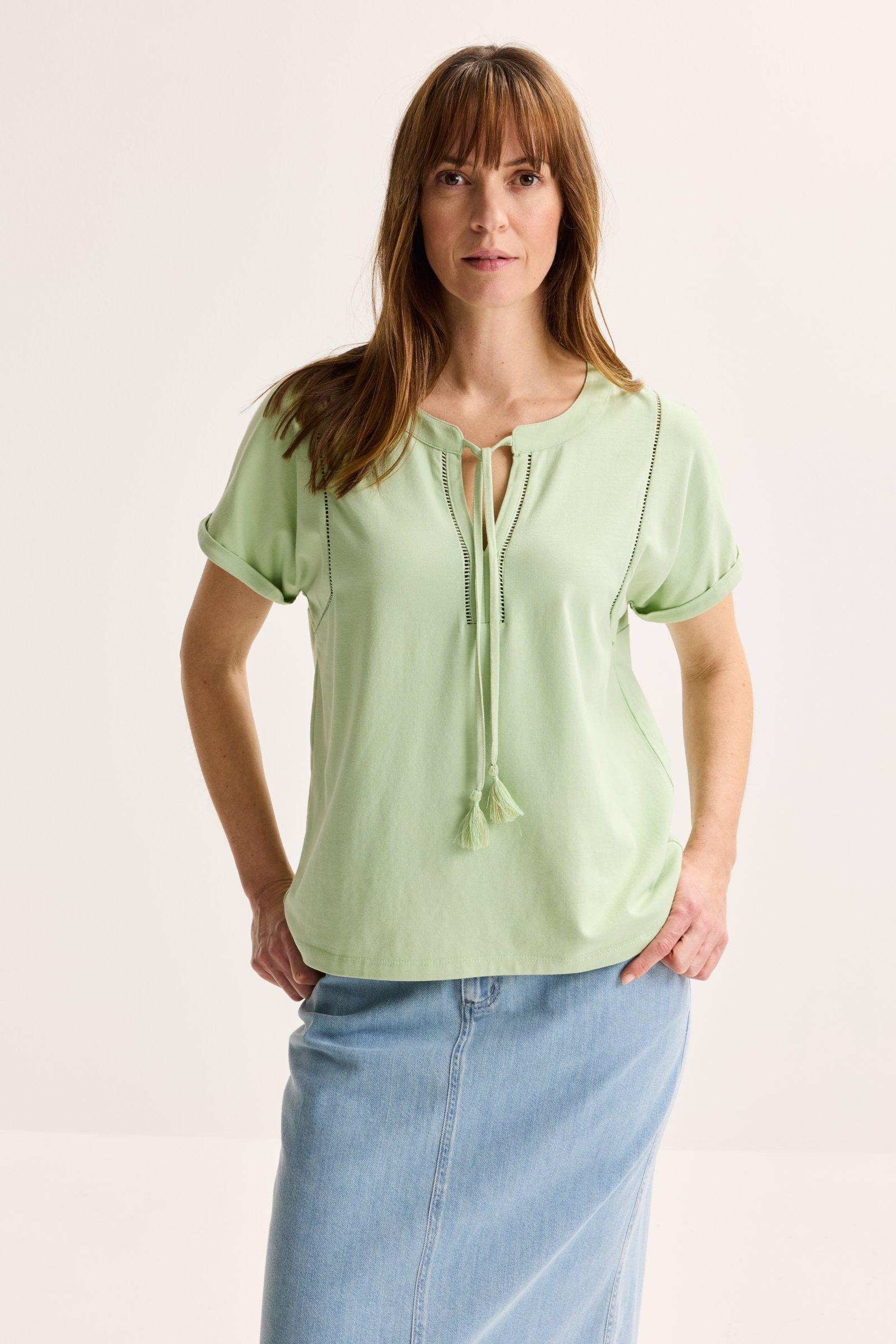 Améline Jersey Blouse Met Point Clair