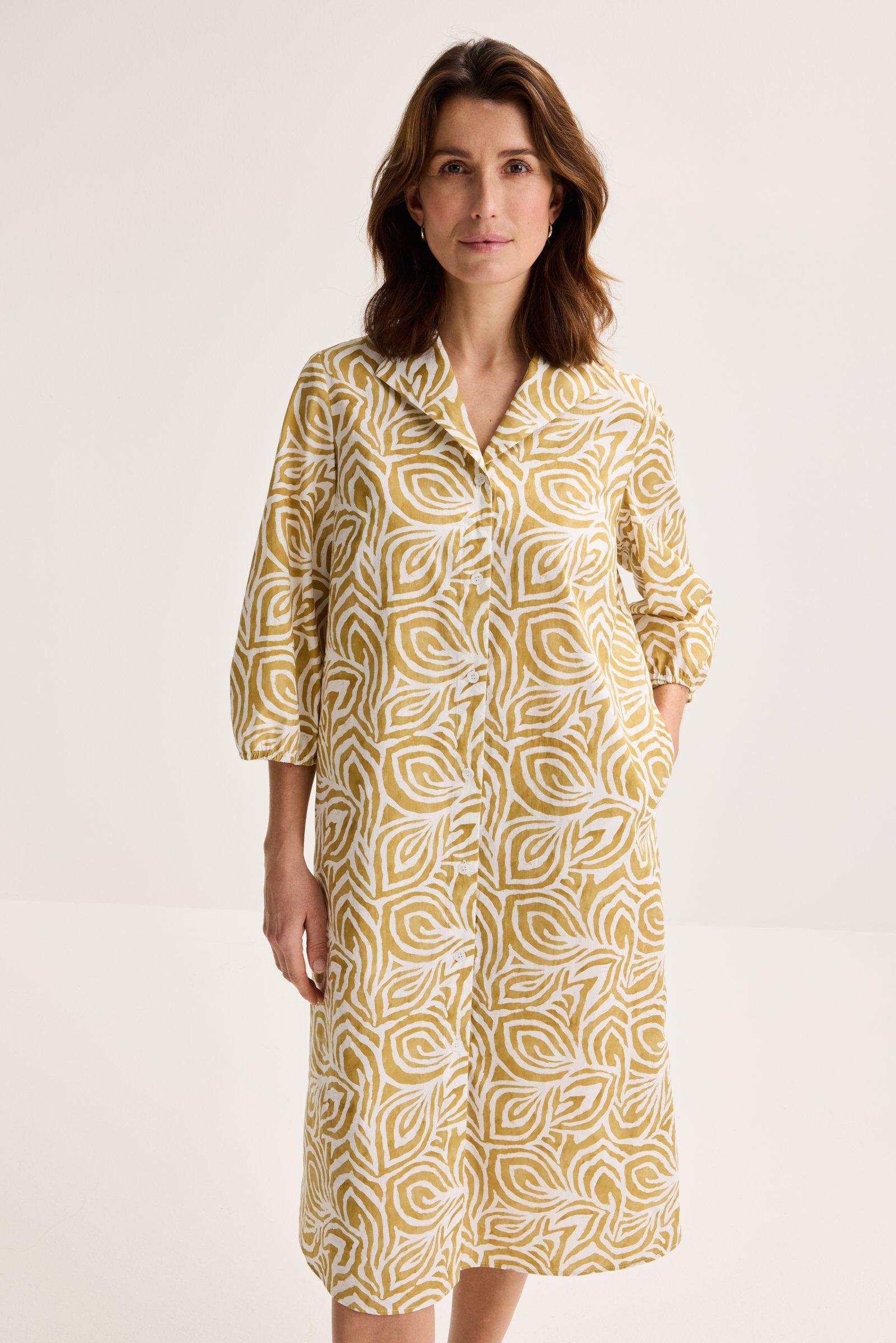 Katoenen hemdjurk met batikprint