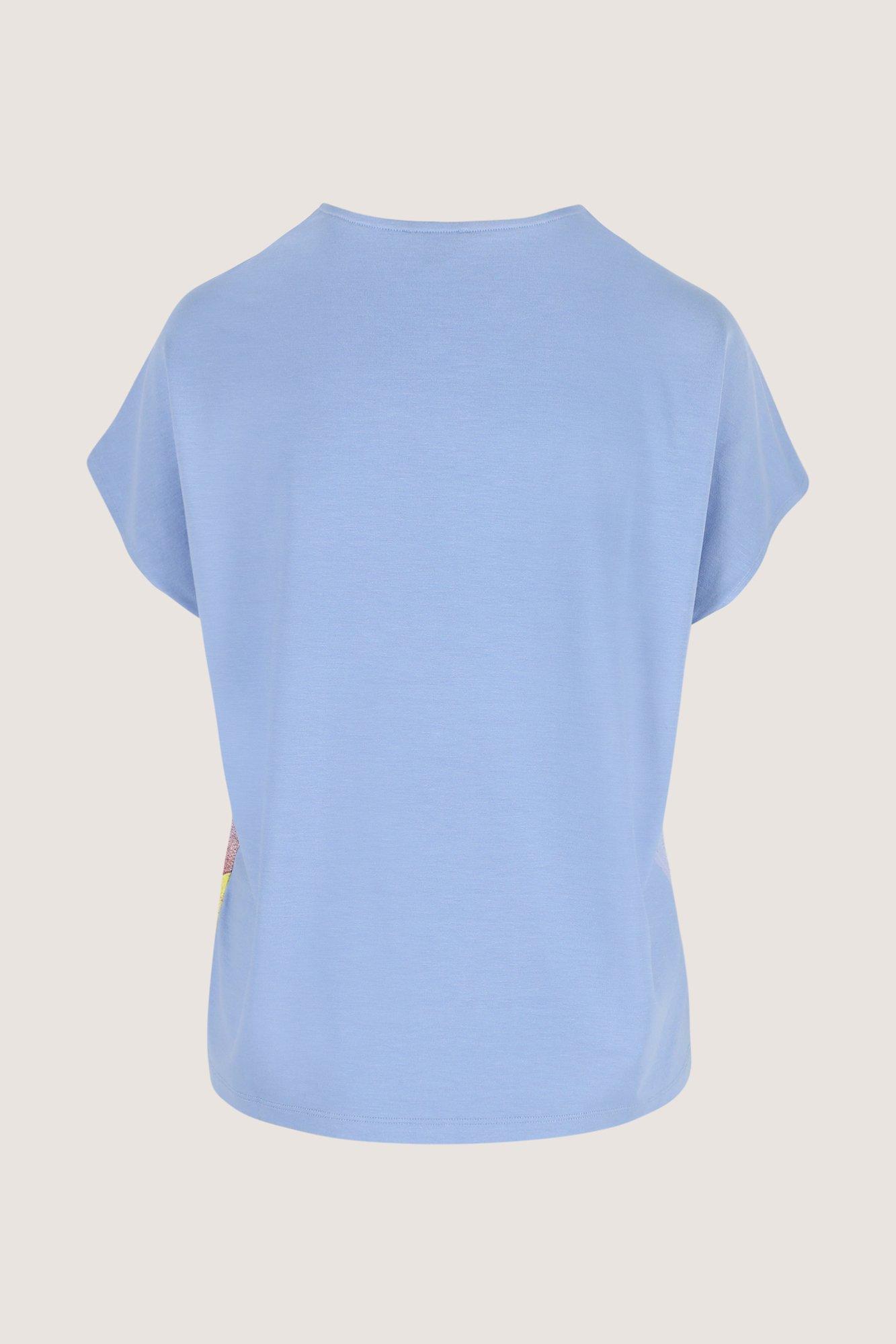 Sweatvest - T-shirtblouse met satijnen front