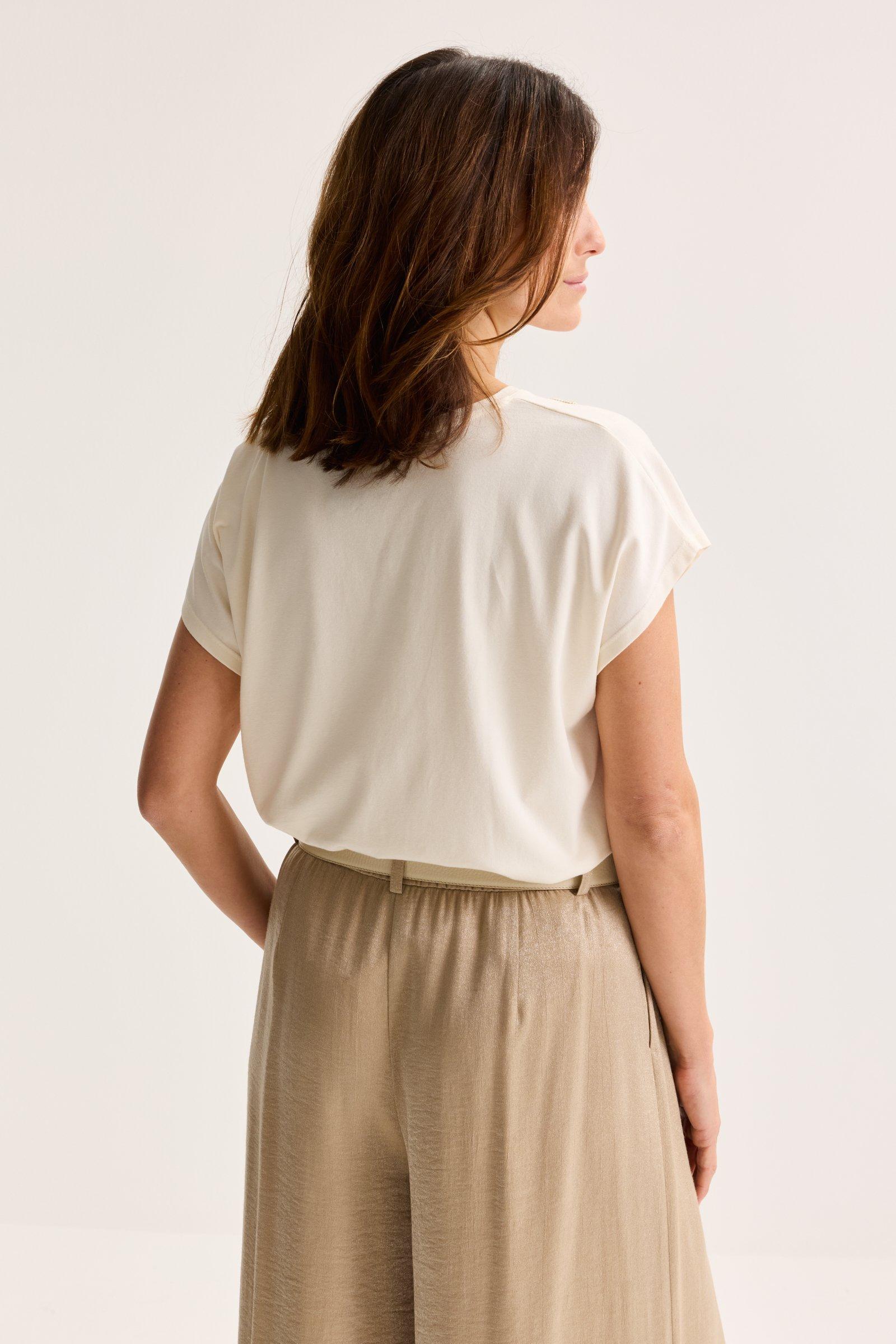 Sweatvest - T-shirt met glanzende fries