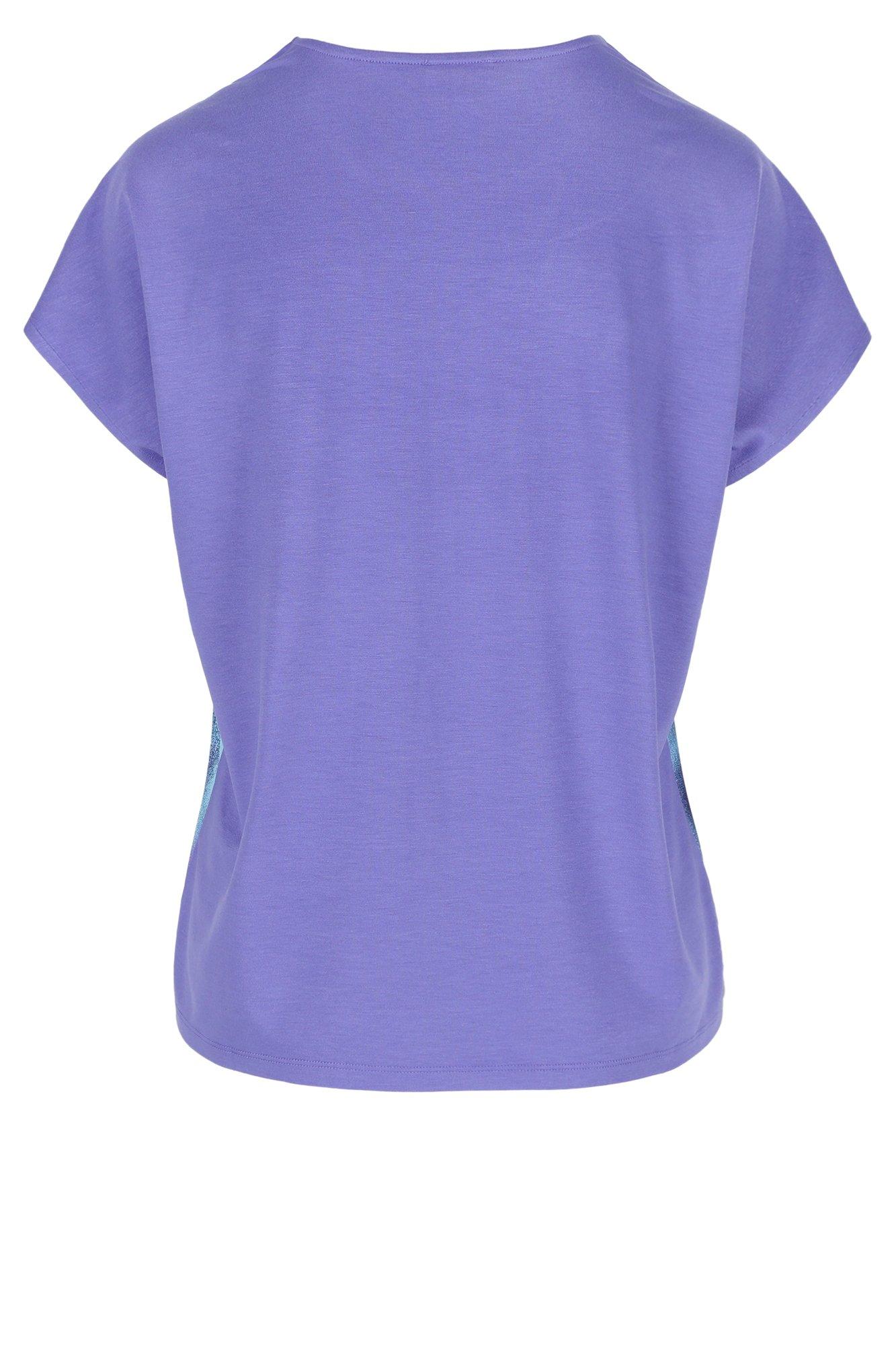 Sweatvest - T-shirtblouse met satijnen front