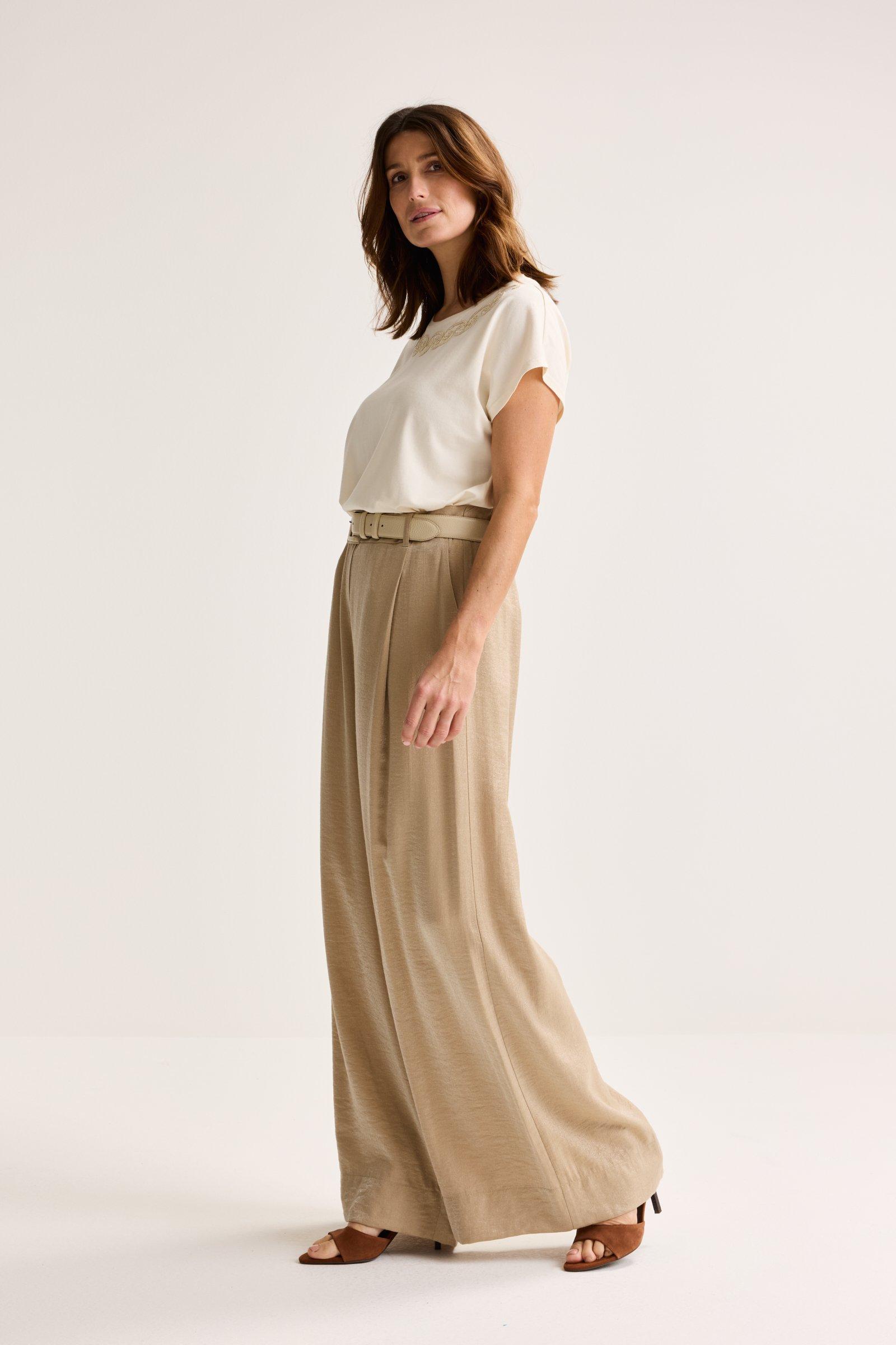 Pantalons - Pantalon brillant souple à pinces