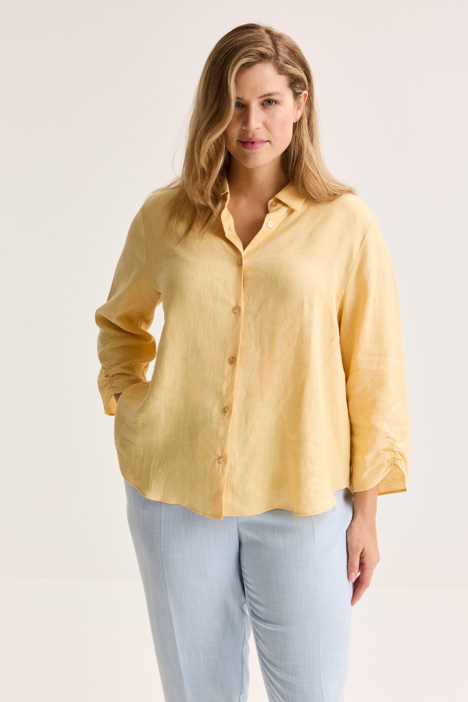 Hemdblouse in zuiver linnen - null - may