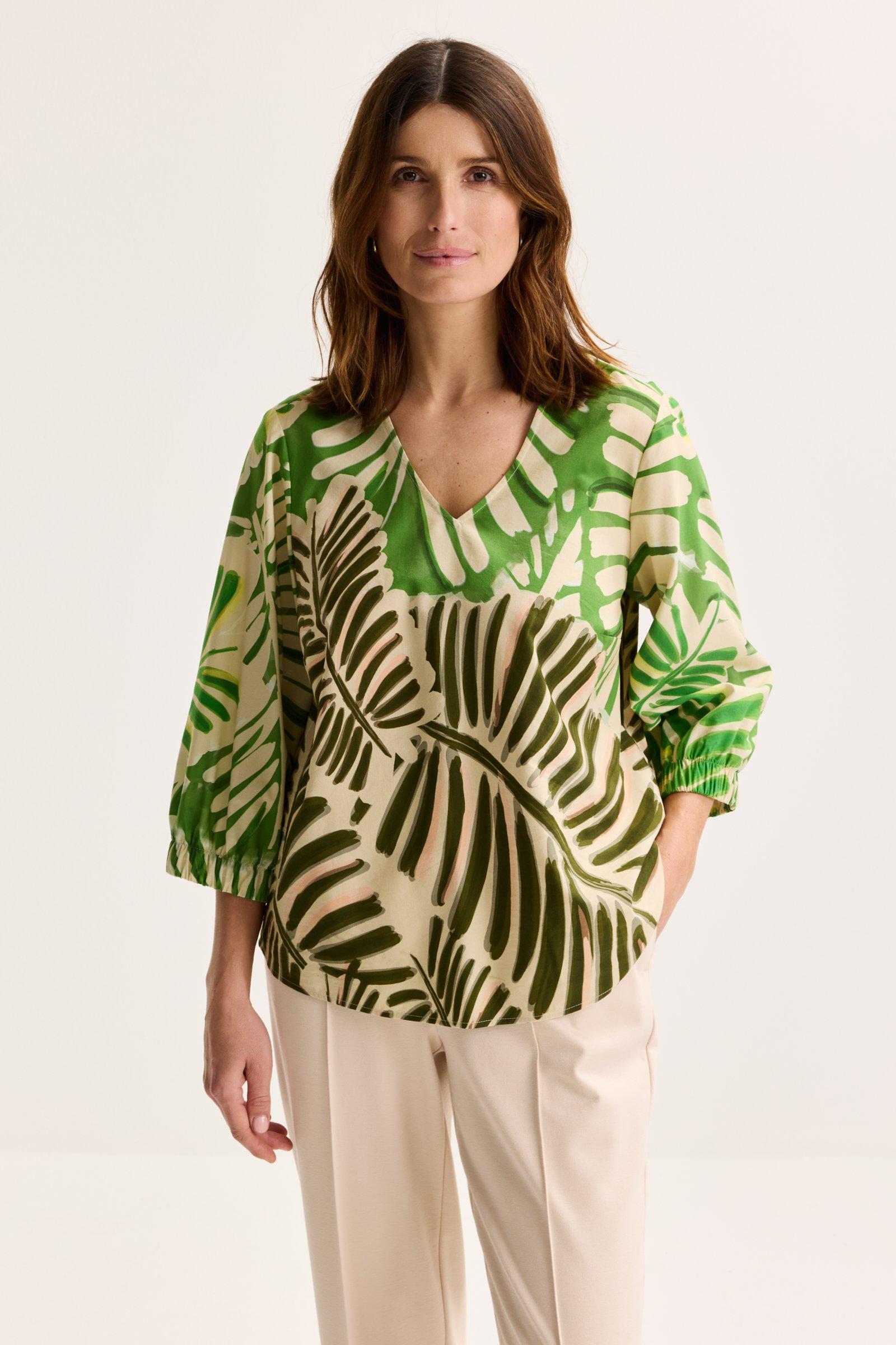 Blouse ample avec imprimé palmier