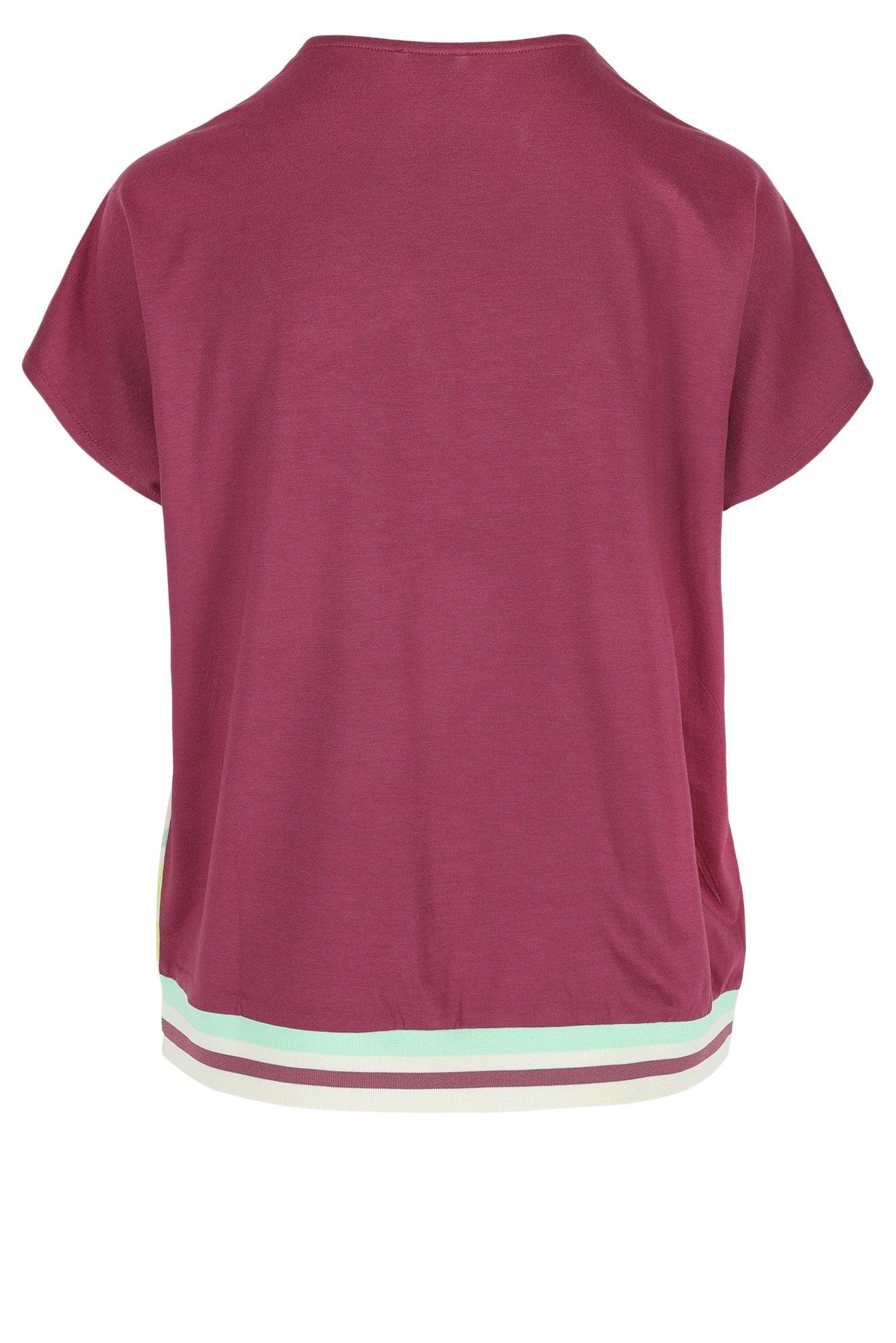 Sweatvest - T-shirtblouse met satijnen front