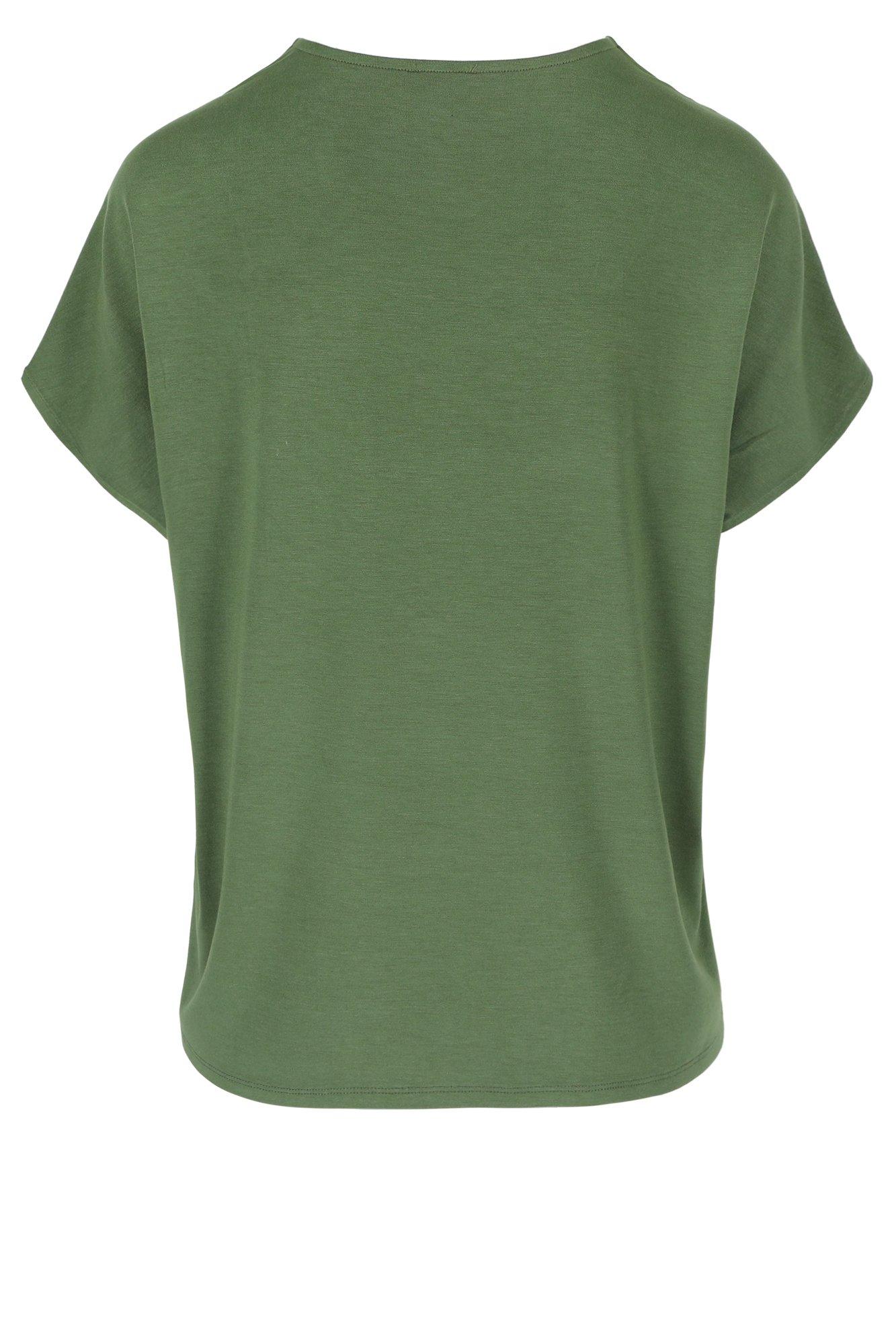 Sweatvest - T-shirtblouse met satijnen front