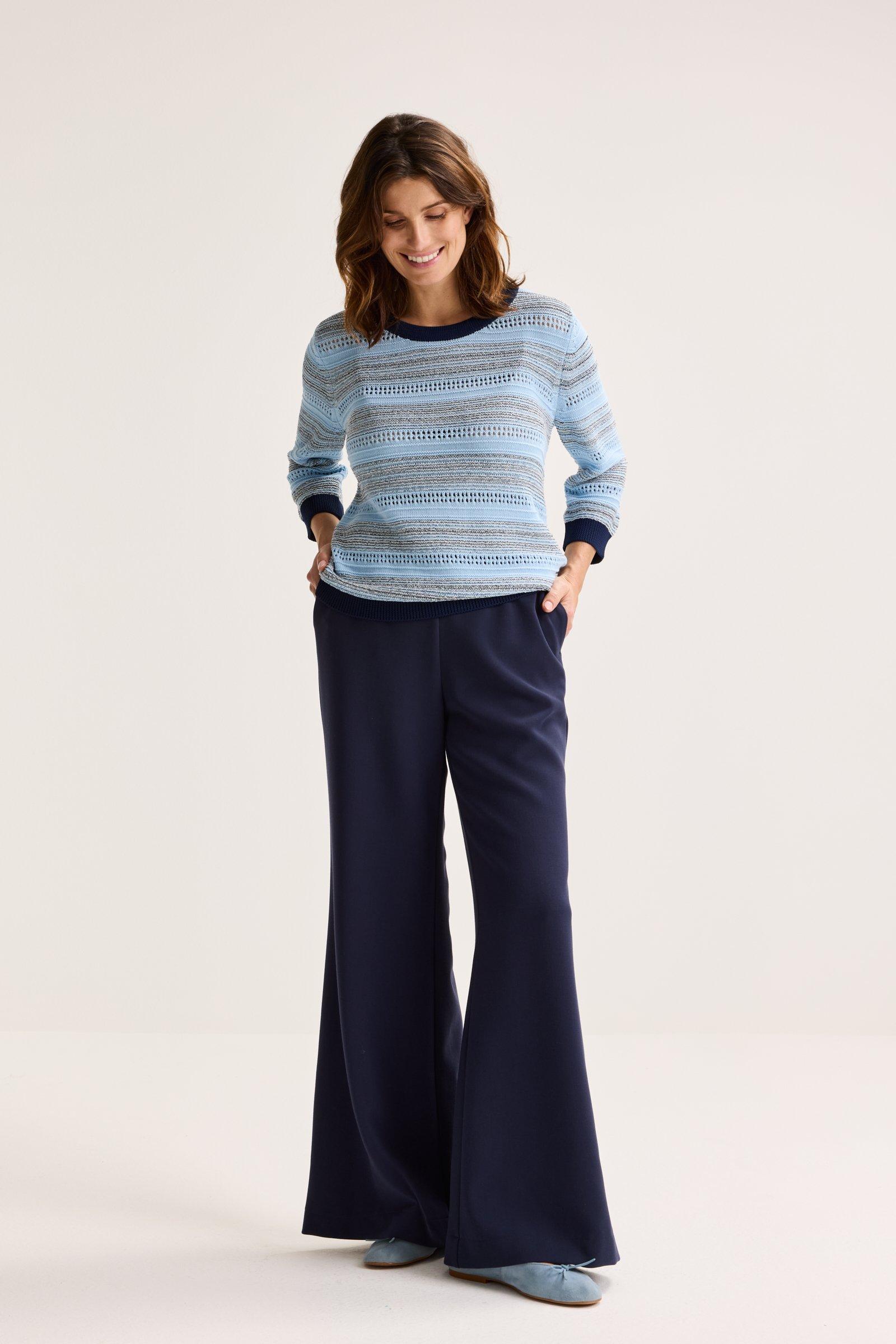 Pantalon large extensible taille élastiquée - null - may