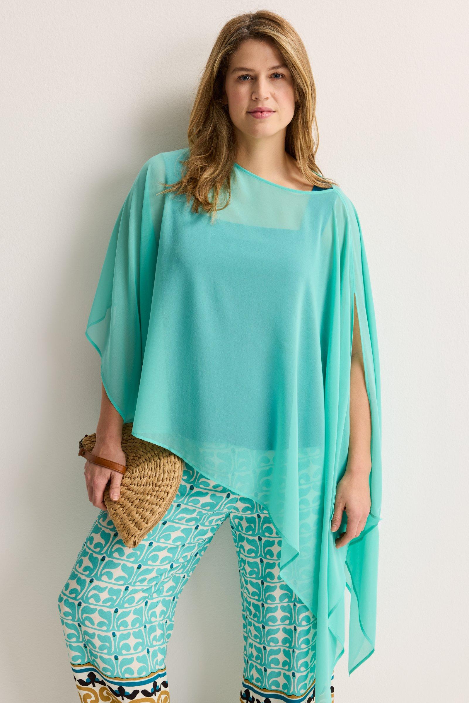 Cardigan - Asymmetrische cape in voile