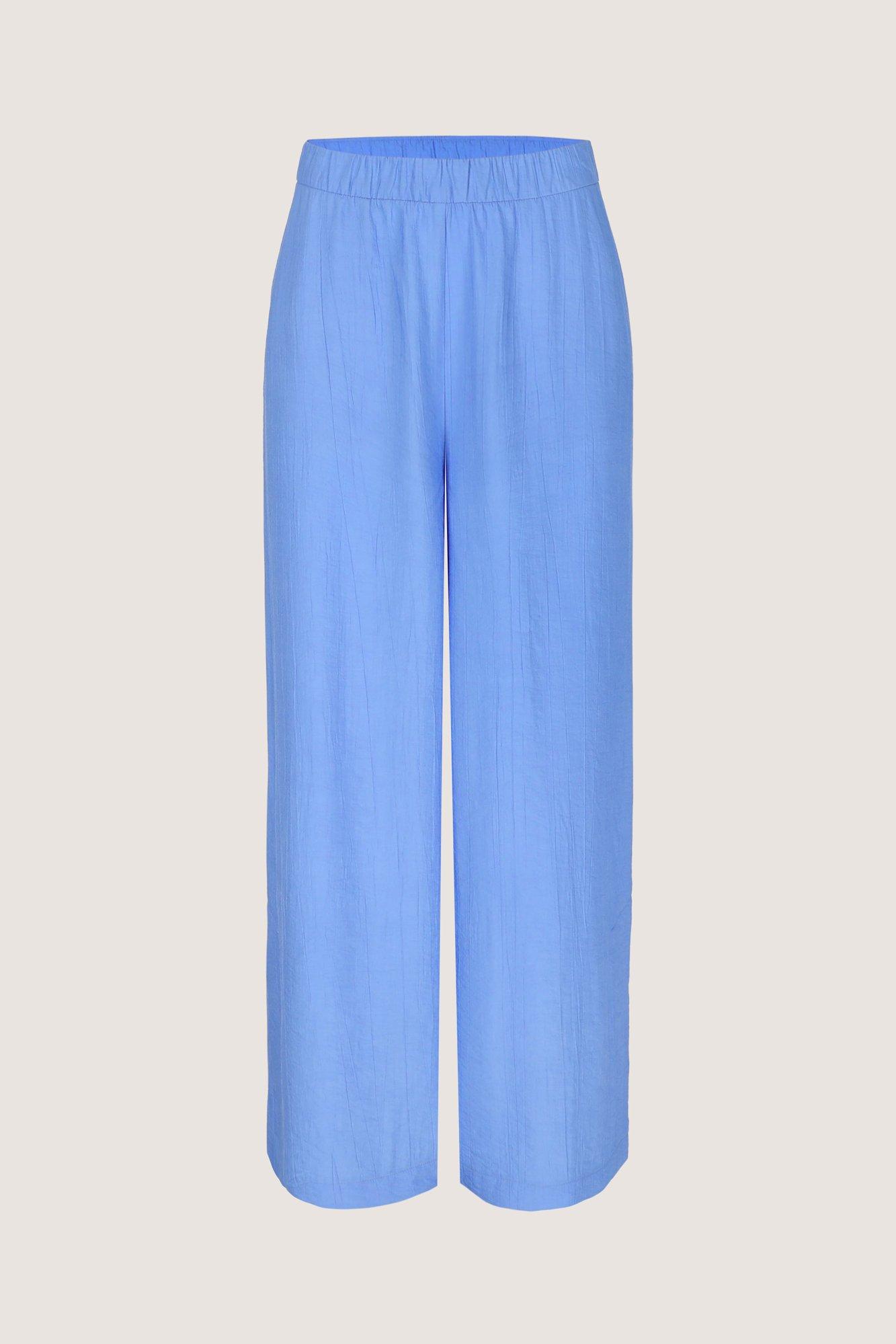 Broeken - Crinkle broek met hoge zijsplitten