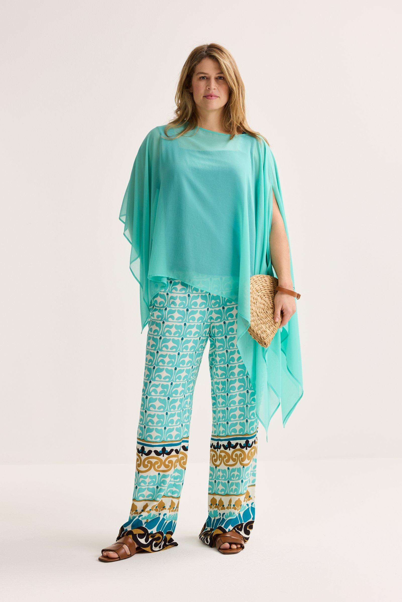 Pantalons - Pantalon large imprimé en crêpe