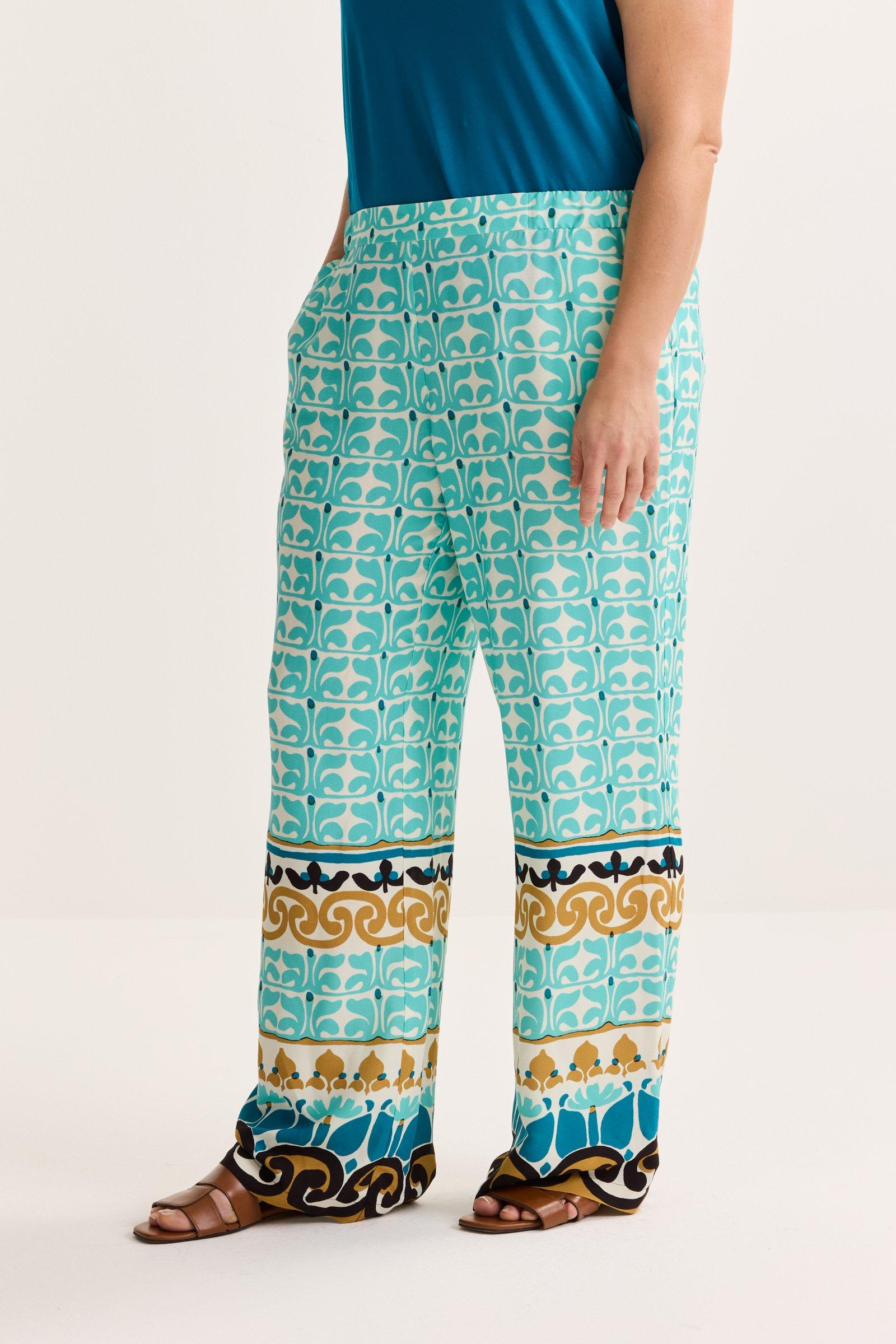 Pantalons - Pantalon large imprimé en crêpe