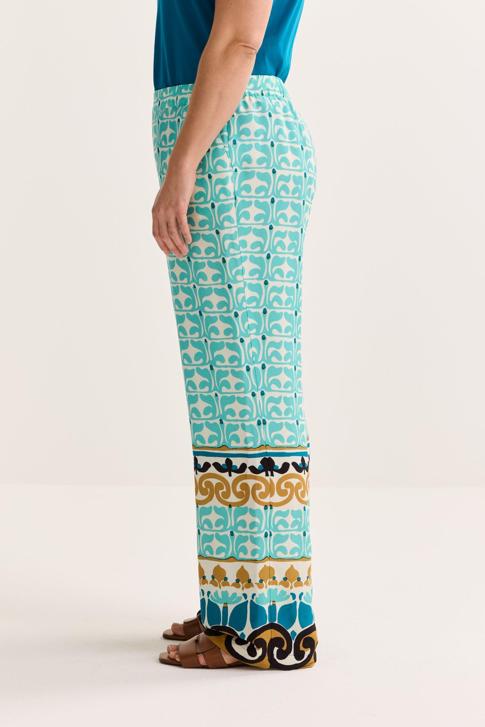Pantalons - Pantalon large imprimé en crêpe