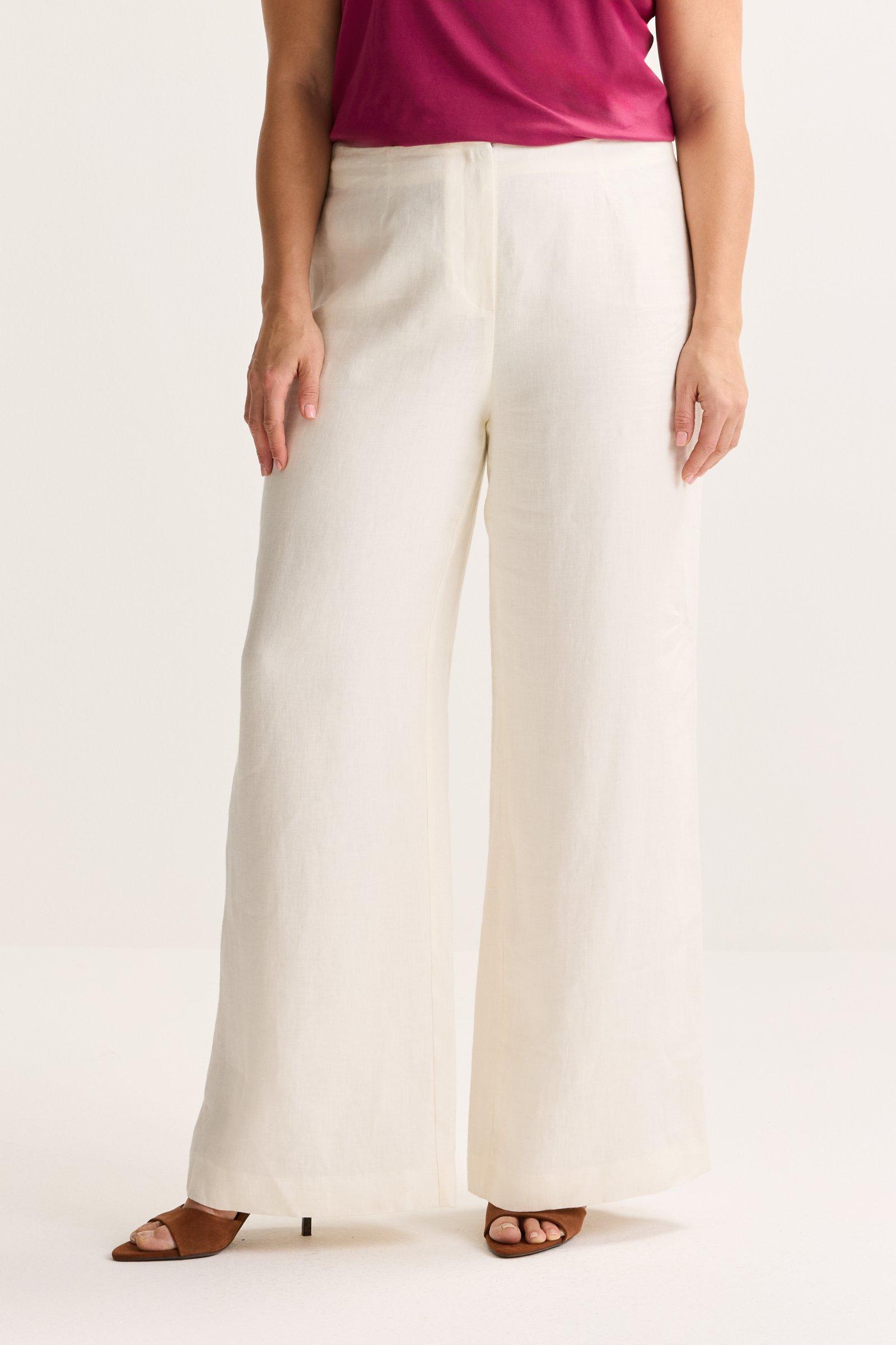 Pantalons - Pantalon large en mélange lin