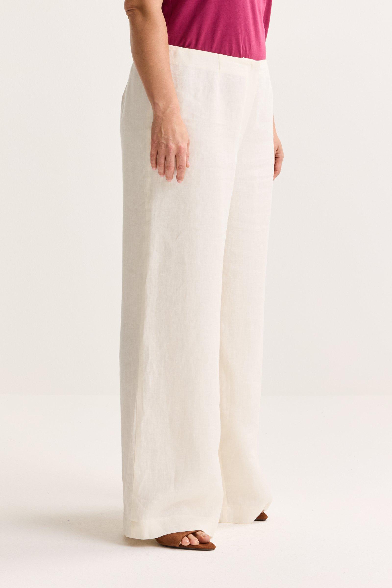Pantalons - Pantalon large en mélange lin