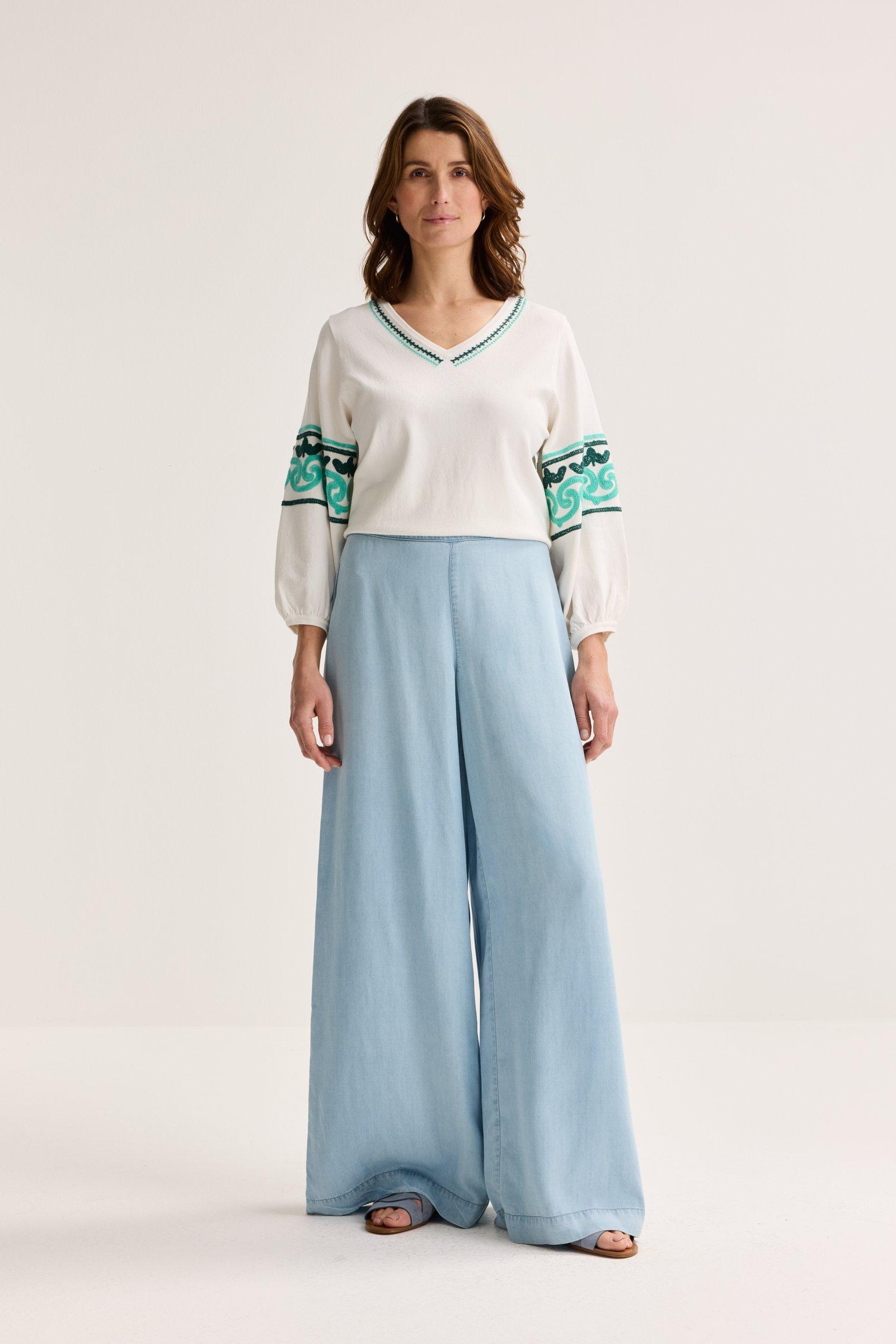Wijde lyocell jeans met rugelastiek - null - ame