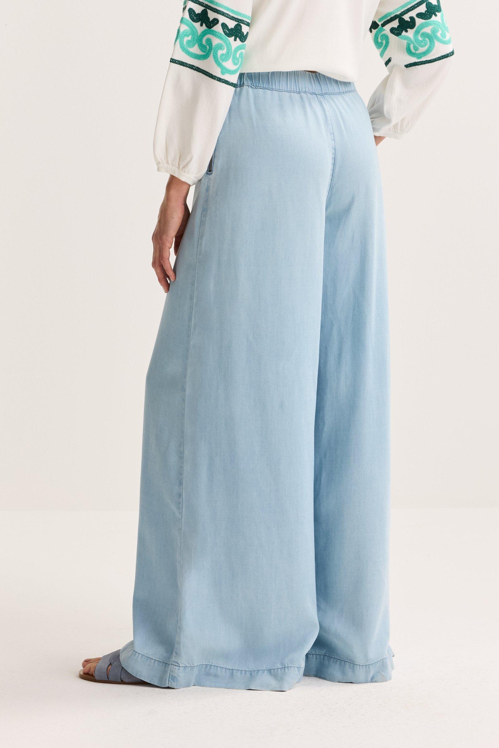 Pantalons - Jeans lyocell large élastiqué dos