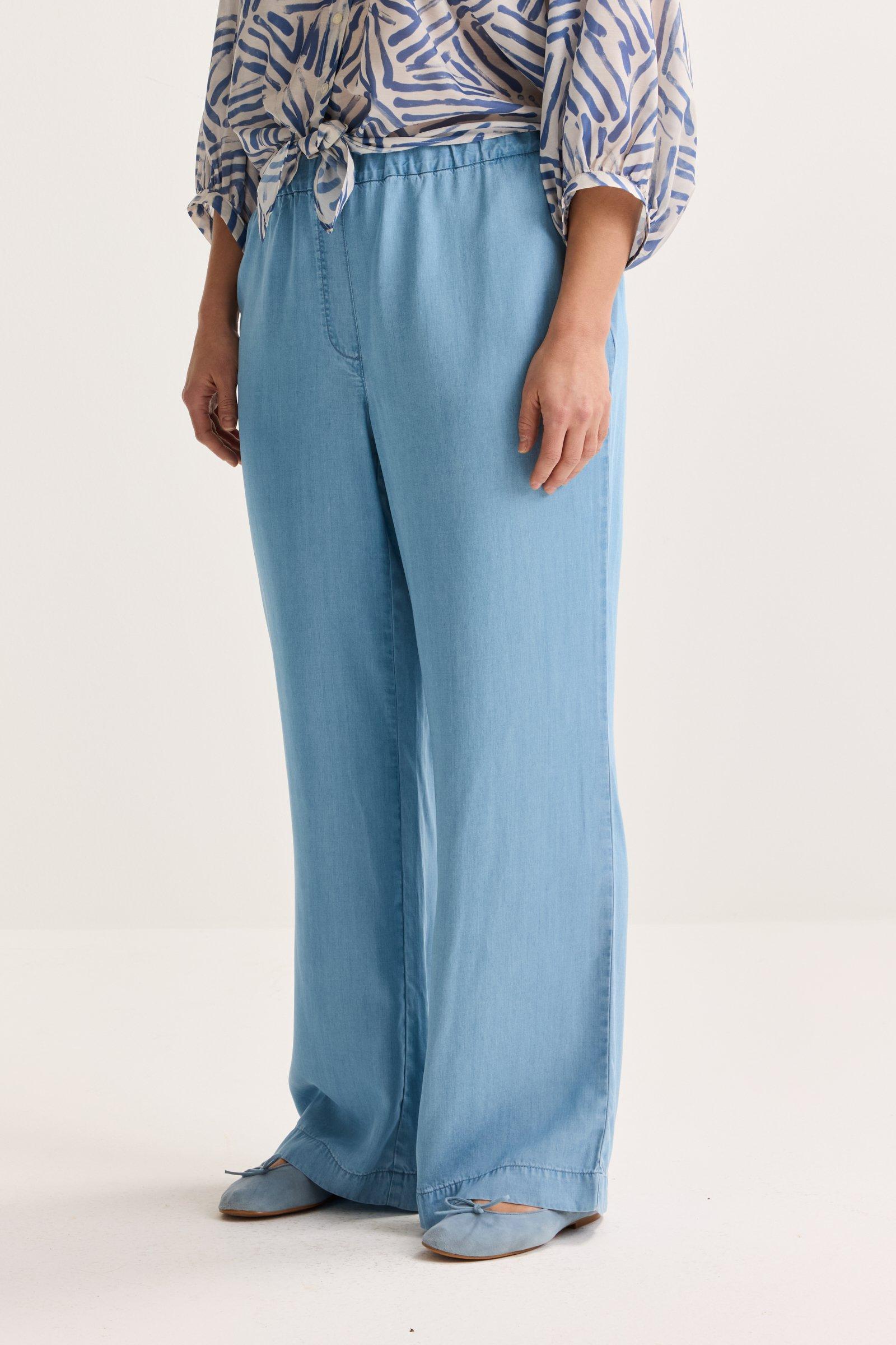 Broeken - Wijde jeans met elastische taille