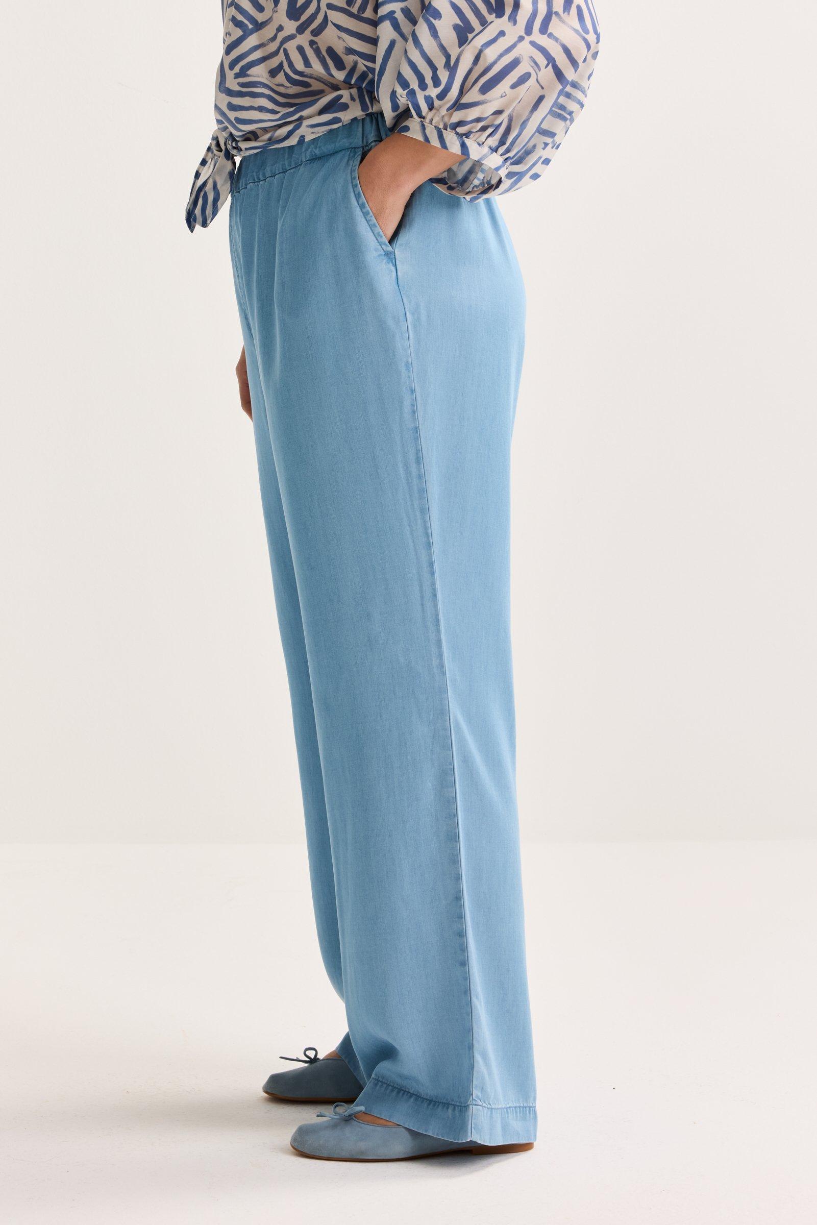 Broeken - Wijde jeans met elastische taille