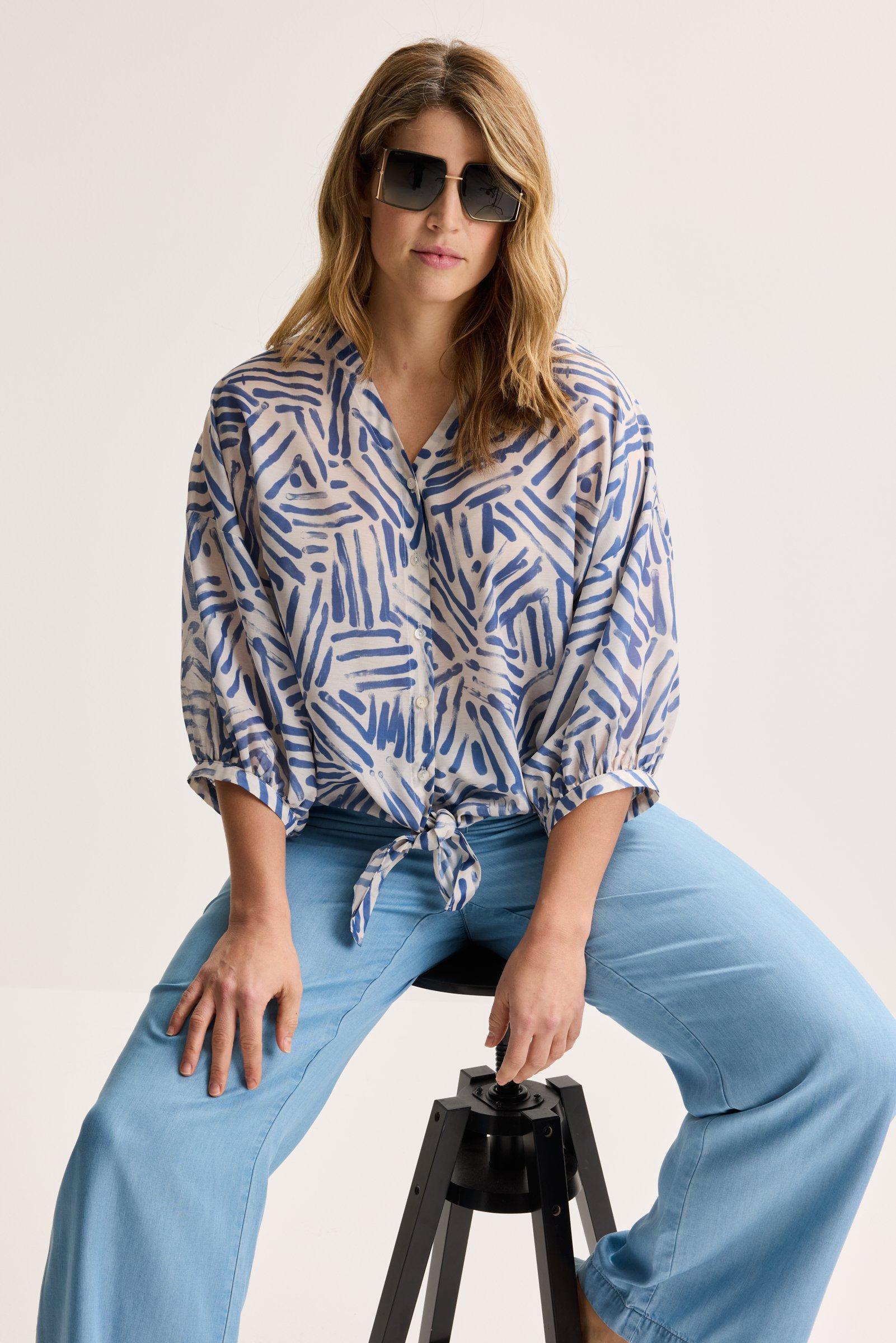 Broeken - Wijde jeans met elastische taille