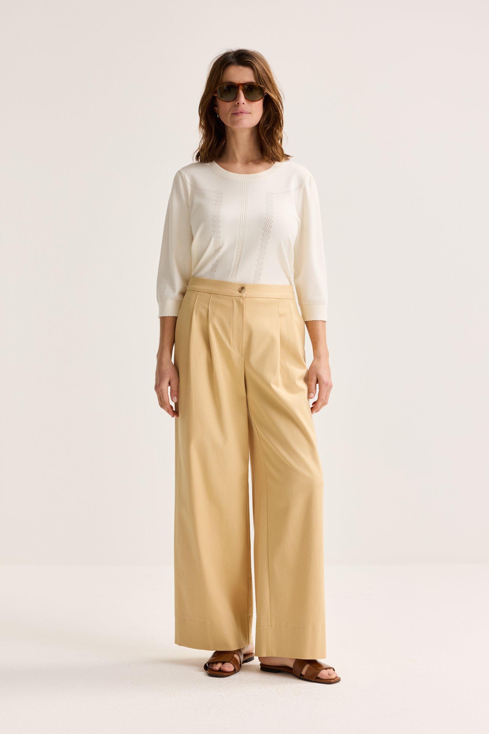 Wijde broek met bandplooien