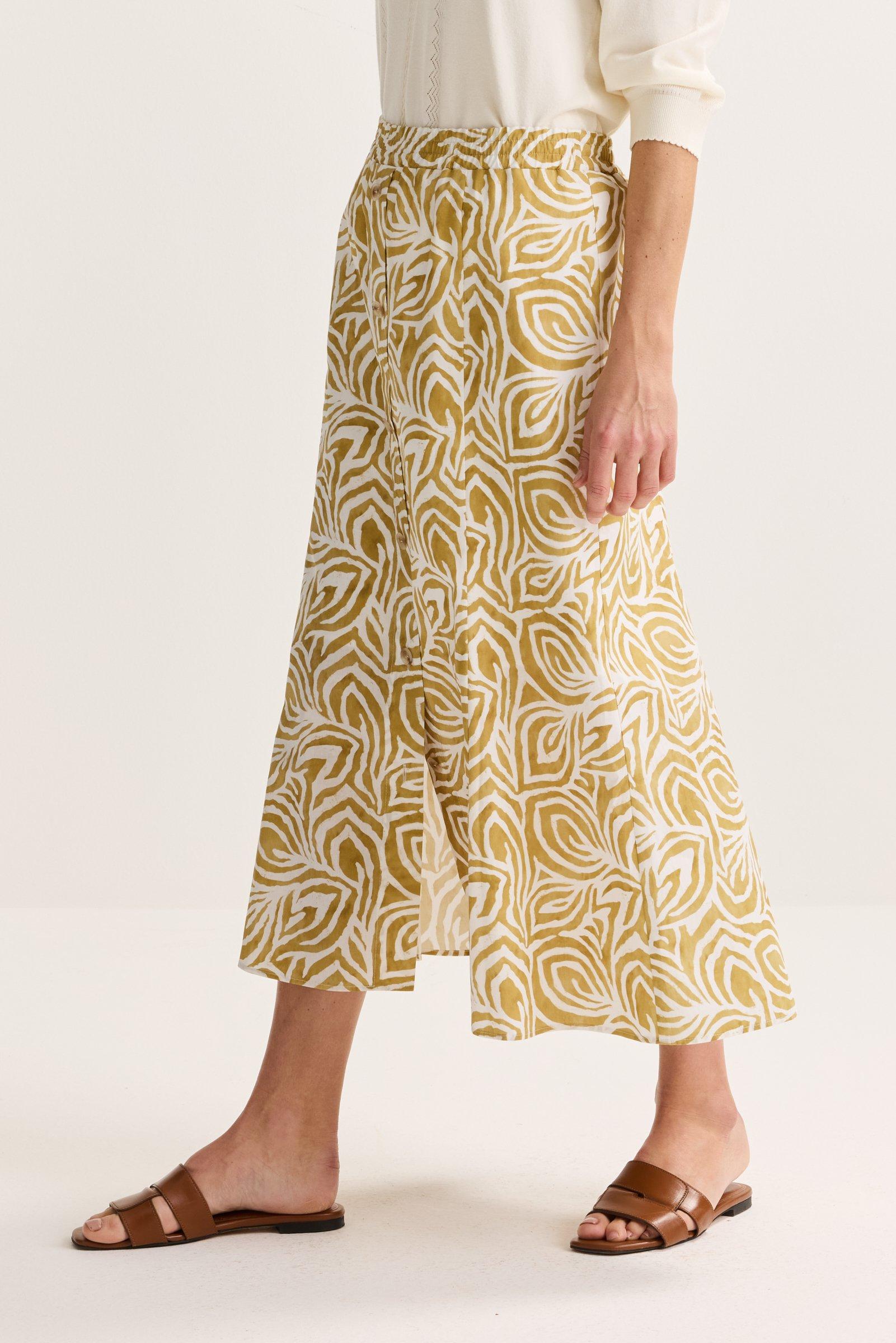 Jupes - Jupe évasée en coton à imprimé batik