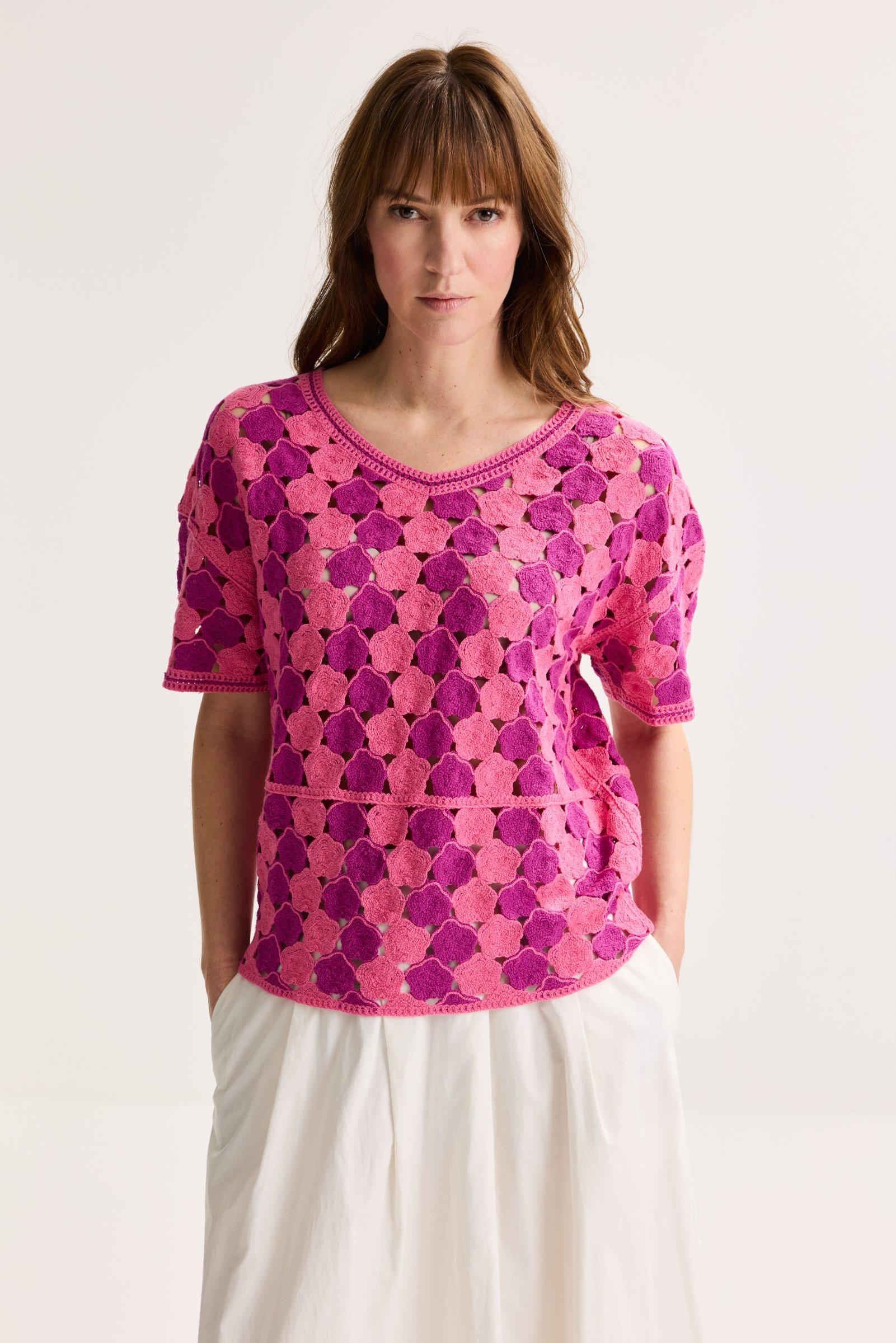 Pulls - Pull look crochet manches courtes