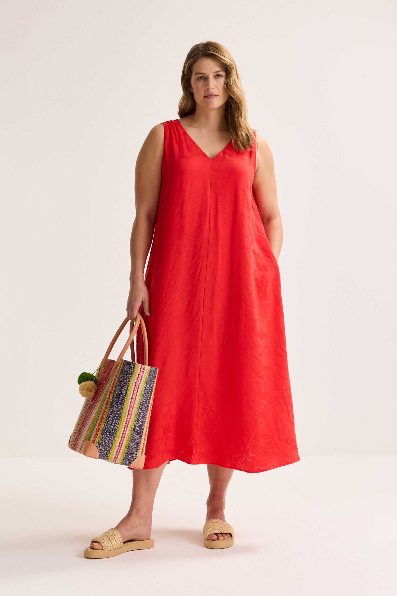 Robe évasée en viscose jacquard - null - may