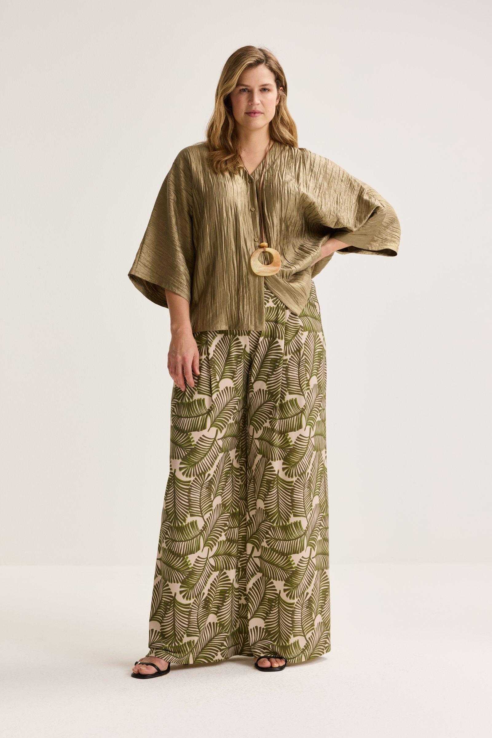 Pantalon imprimé très large à pinces - null - ame