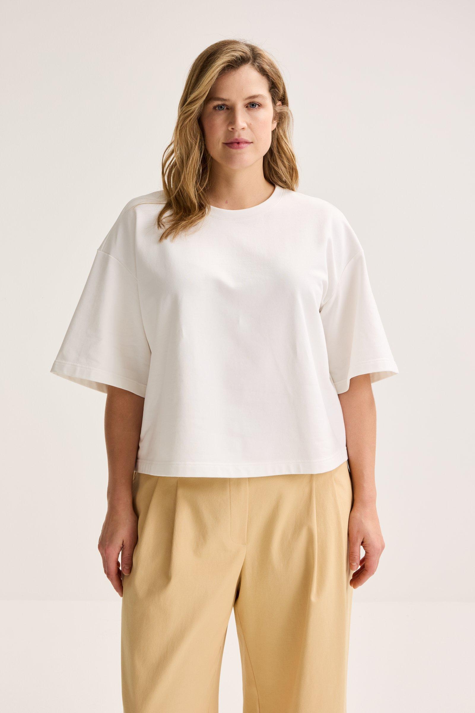 Boxy T-shirt in sweaterstof - null - ame