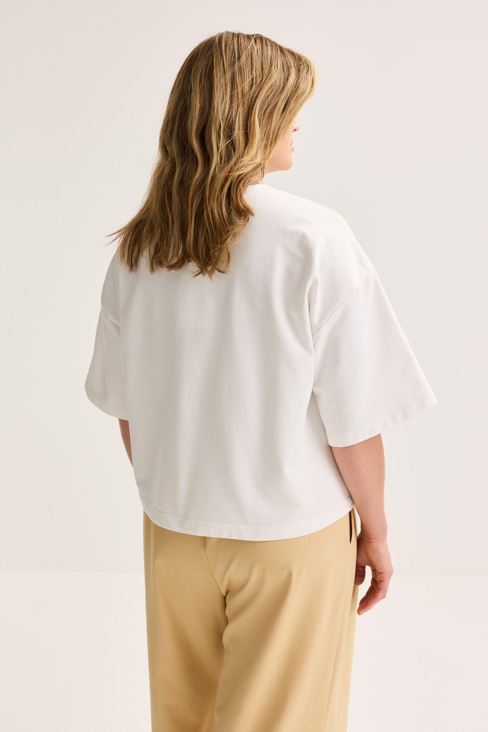 Sweatvest - Boxy T-shirt in sweaterstof
