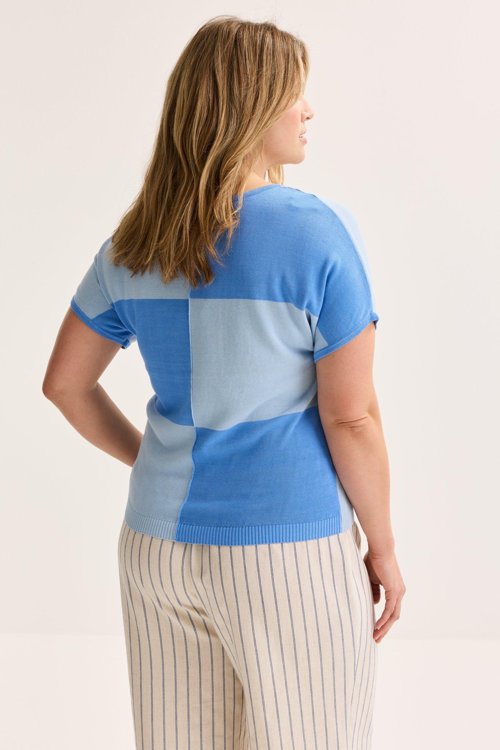 Truien - Colourblocking trui met kapmouwtjes