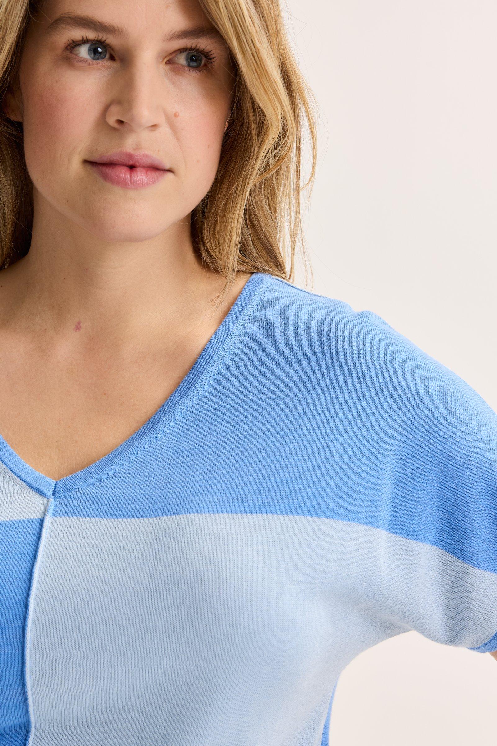 Truien - Colourblocking trui met kapmouwtjes