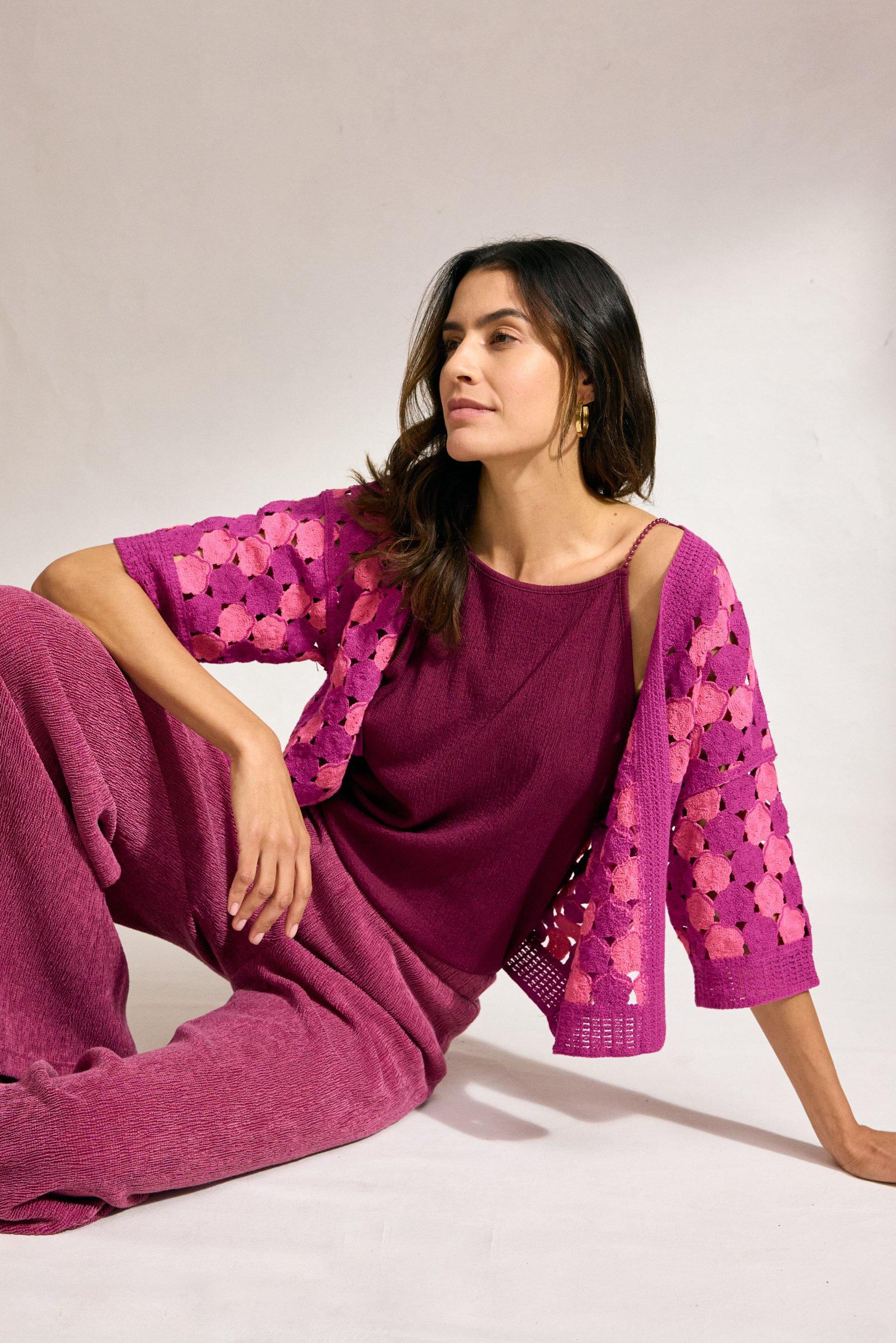 Cardigan court en look crochet - null - ame