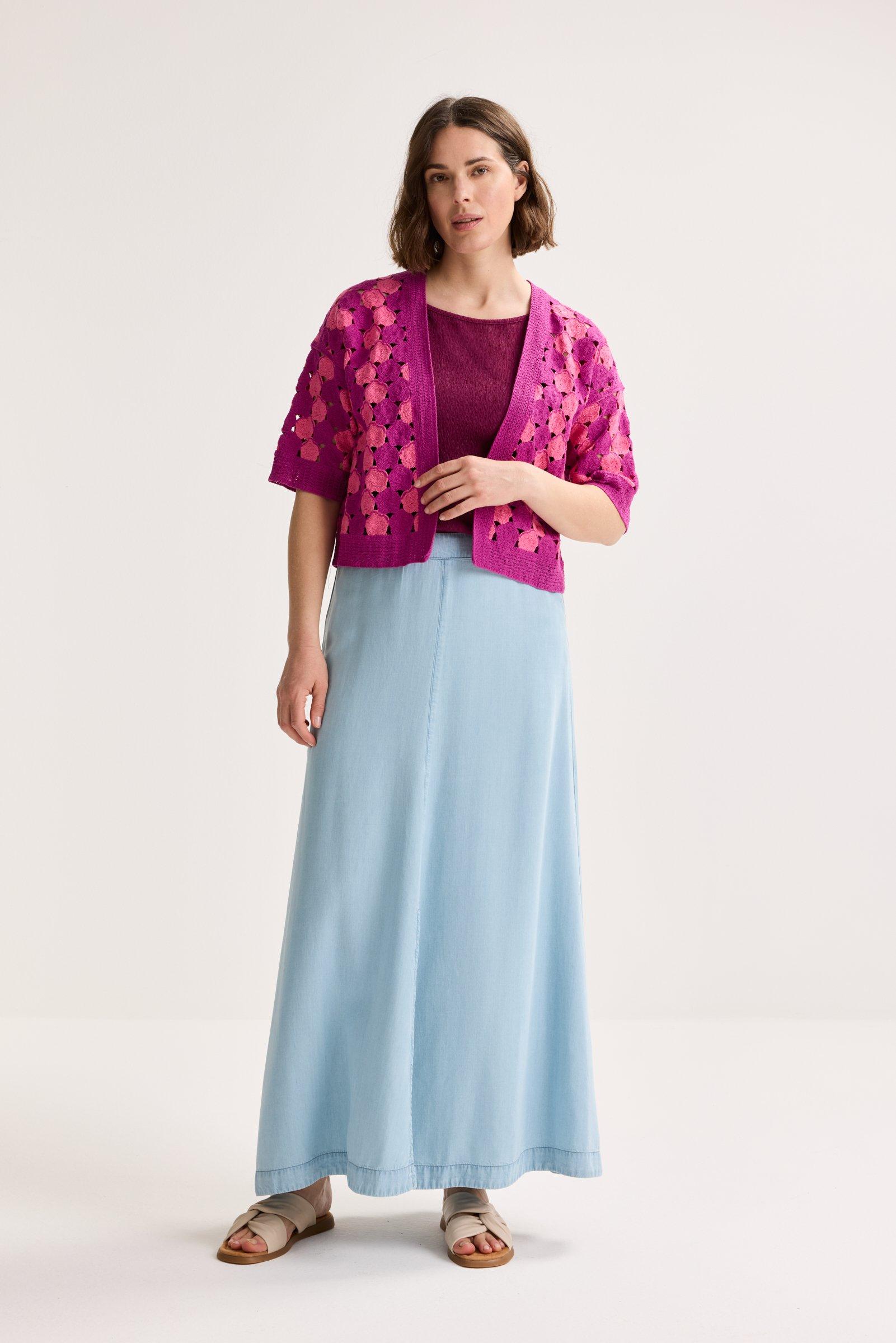 Cardigans - Cardigan court en look crochet