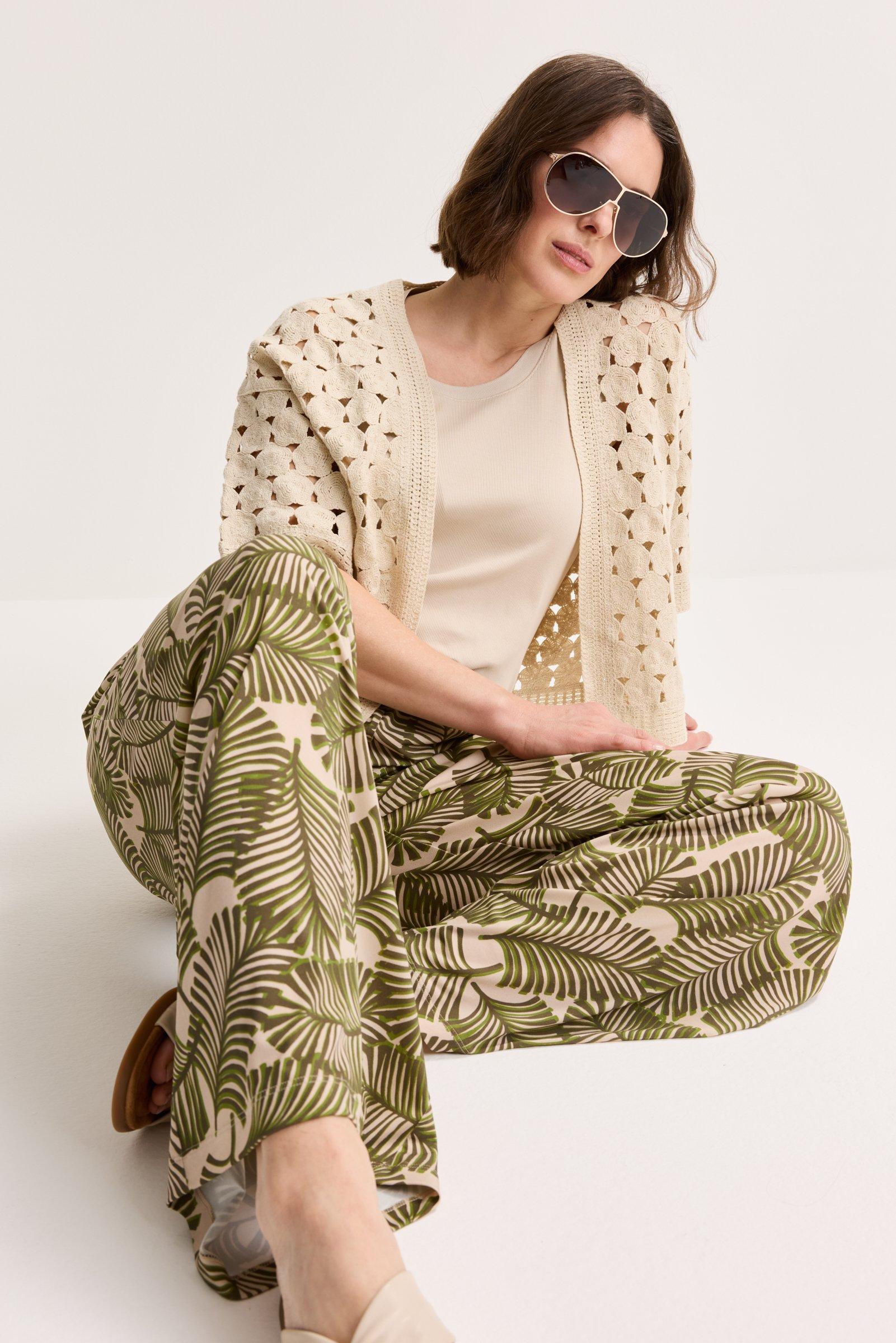 Cardigans - Cardigan court en look crochet
