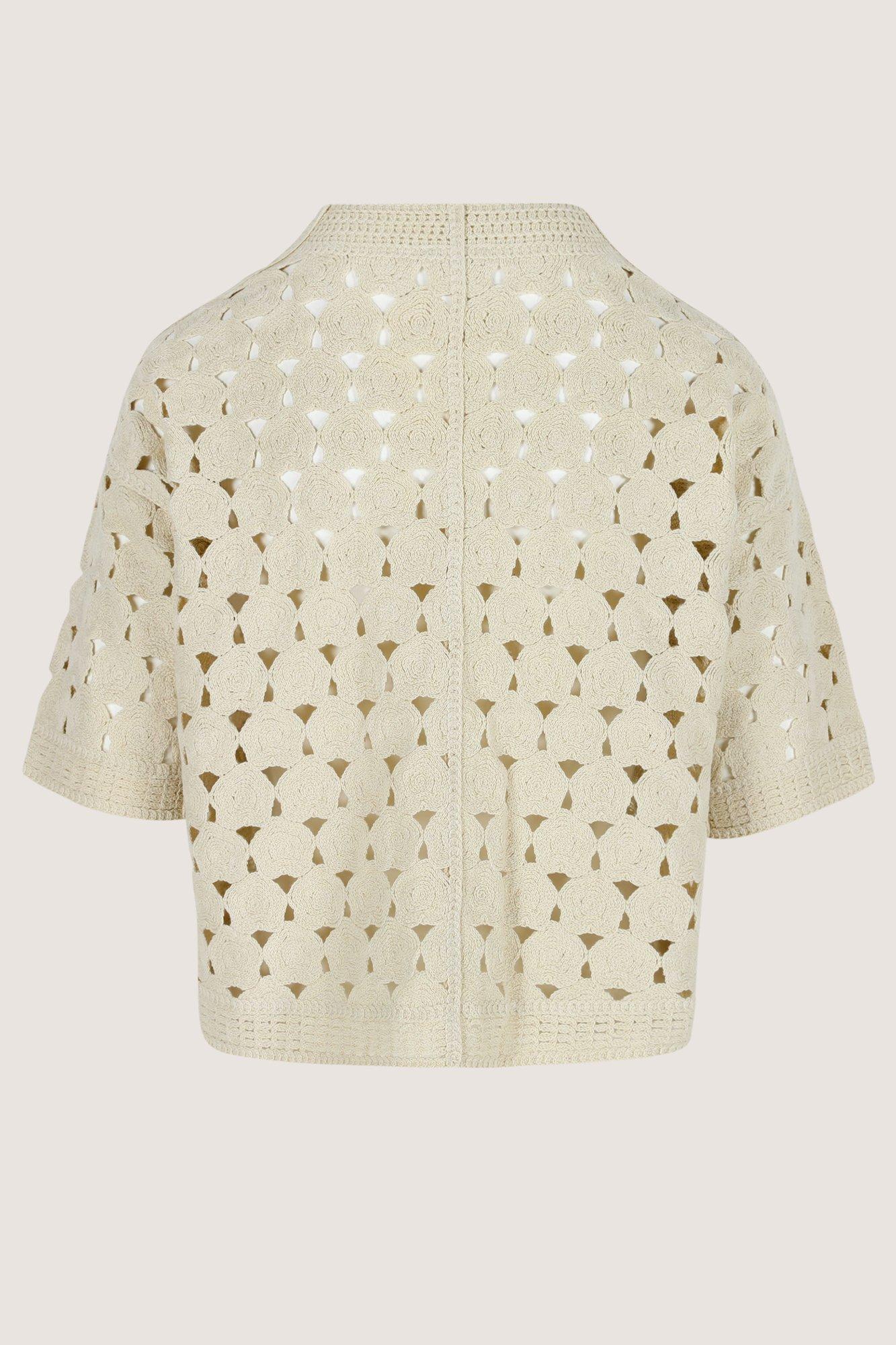 Cardigans - Cardigan court en look crochet