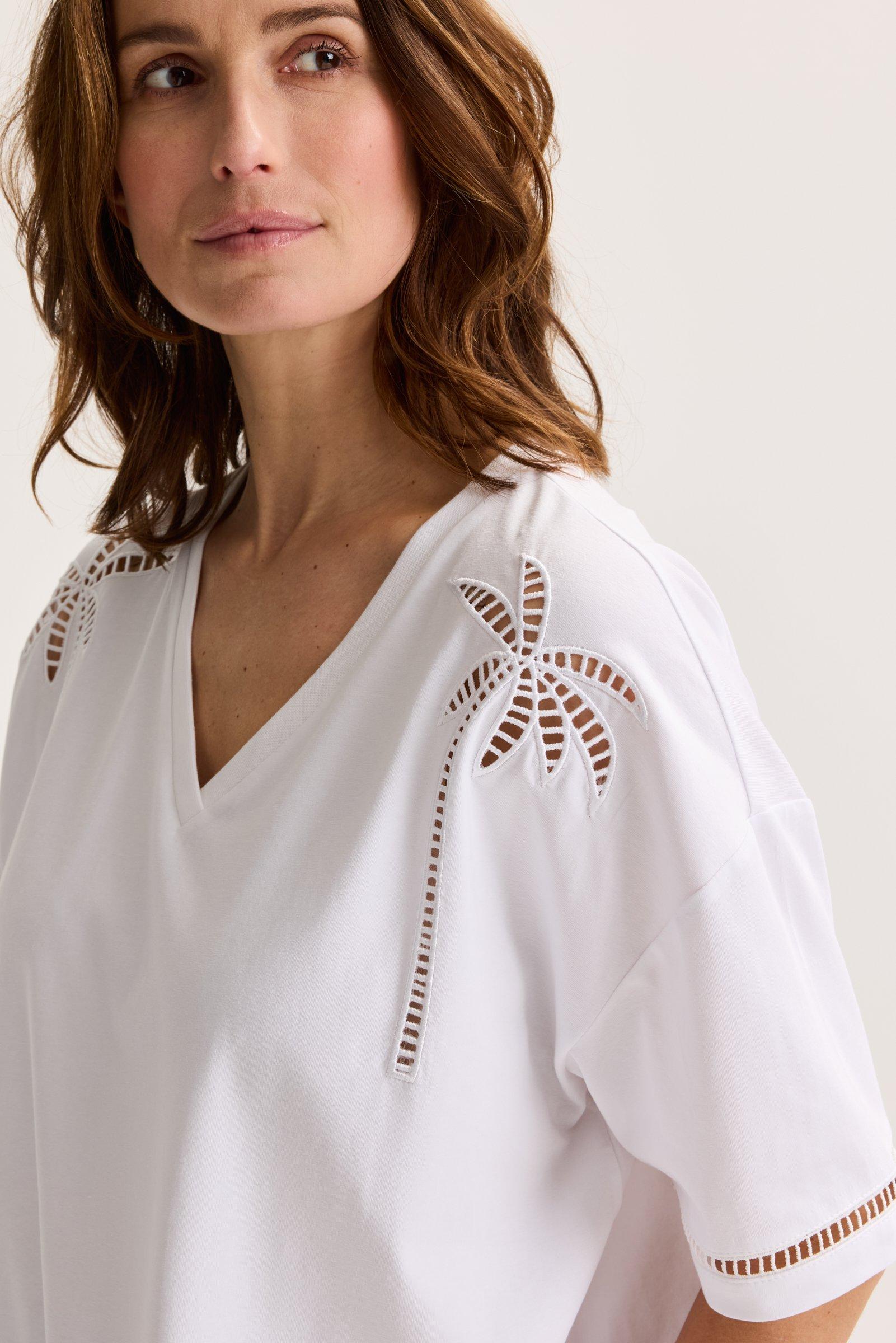 Sweatvest - T-shirt avec motif palmiers en point clair